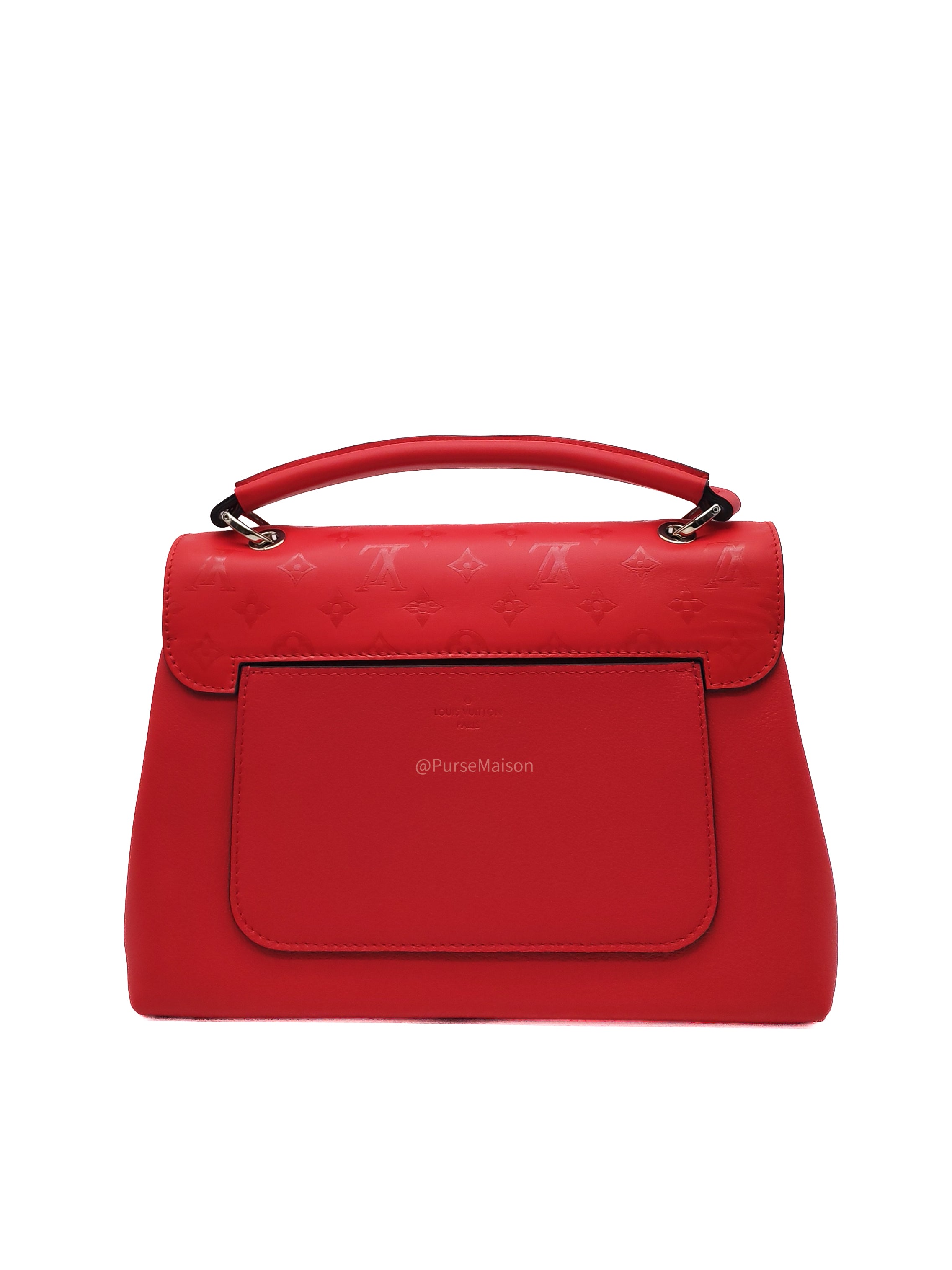 Louis Vuitton Very One Handle Bag in Red Rubis Monogram Leather and Silver Hardware (Datecode: AH2138)
