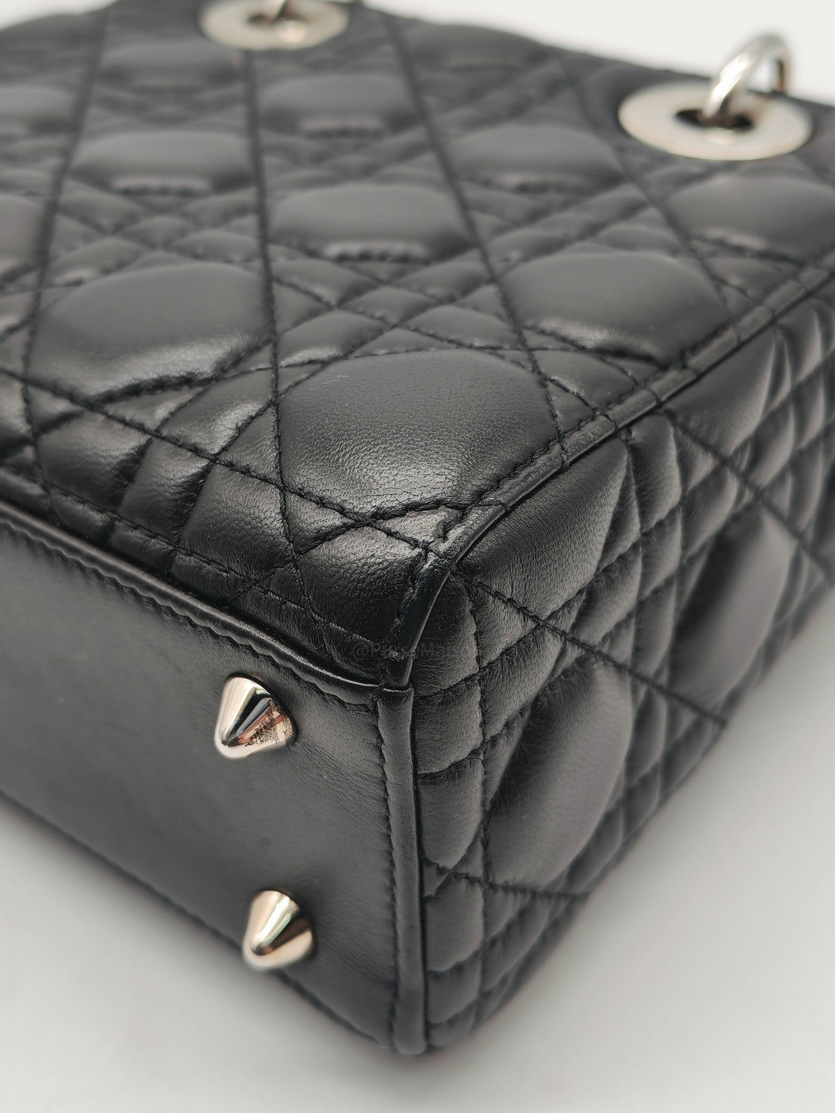 Christian Dior Lady Dior MyABCDior Small in Black Quilted Cannage Lambskin Leather and SIlver Hardware