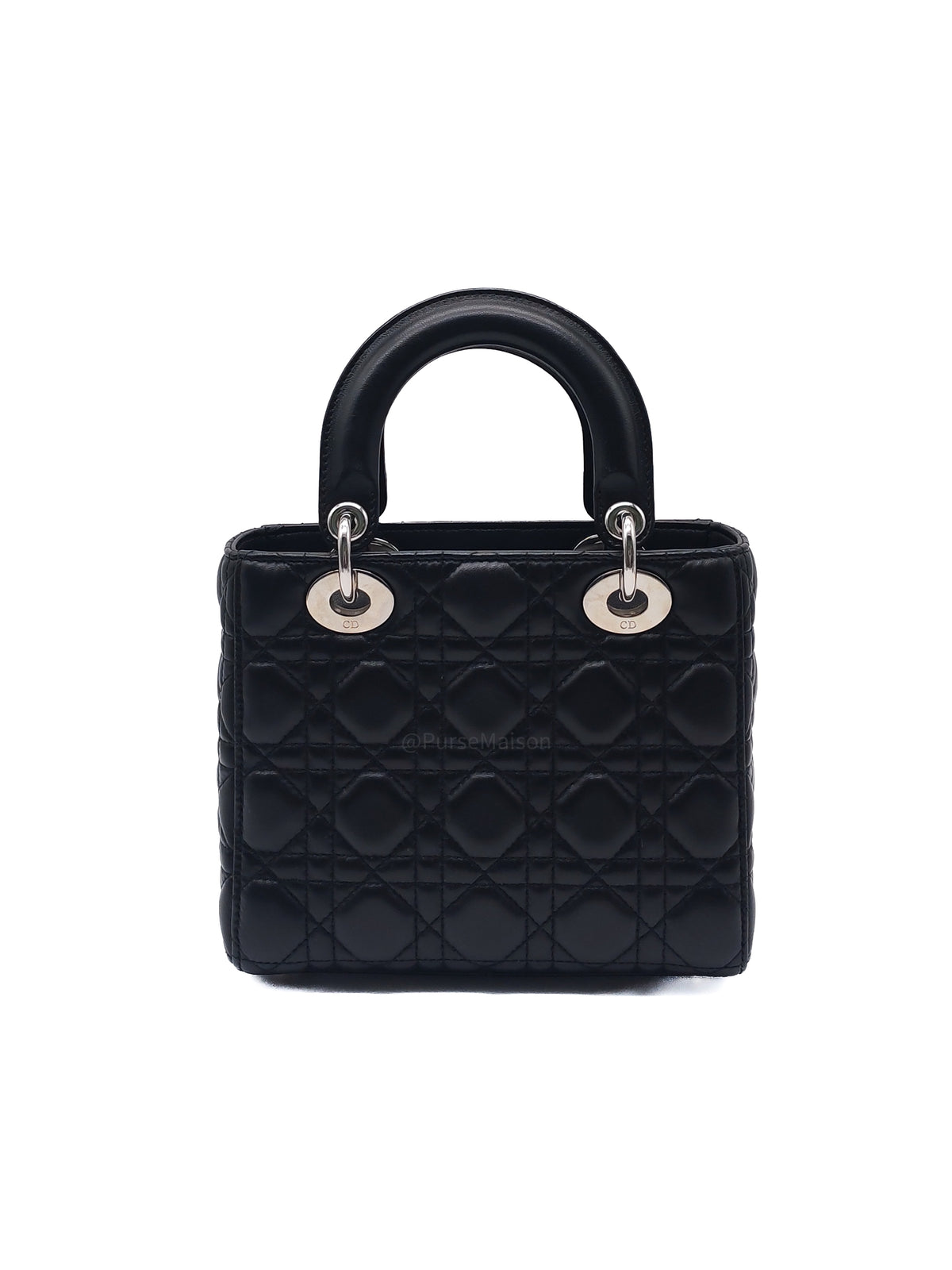 Christian Dior Lady Dior MyABCDior Small in Black Quilted Cannage Lambskin Leather and SIlver Hardware