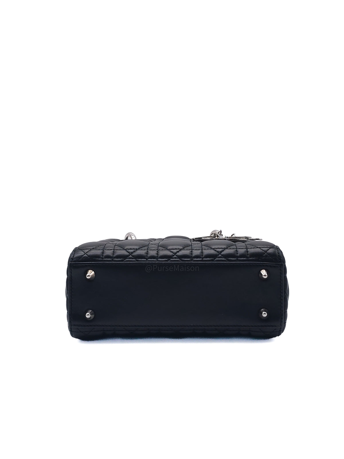Christian Dior Lady Dior MyABCDior Small in Black Quilted Cannage Lambskin Leather and SIlver Hardware