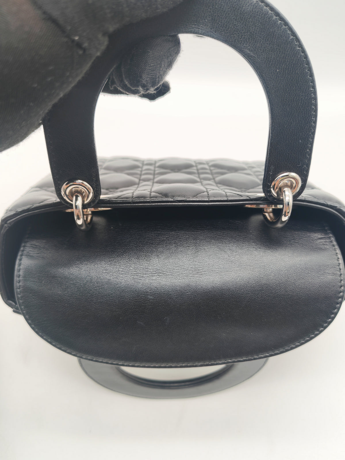 Christian Dior Lady Dior MyABCDior Small in Black Quilted Cannage Lambskin Leather & Silver Hardware