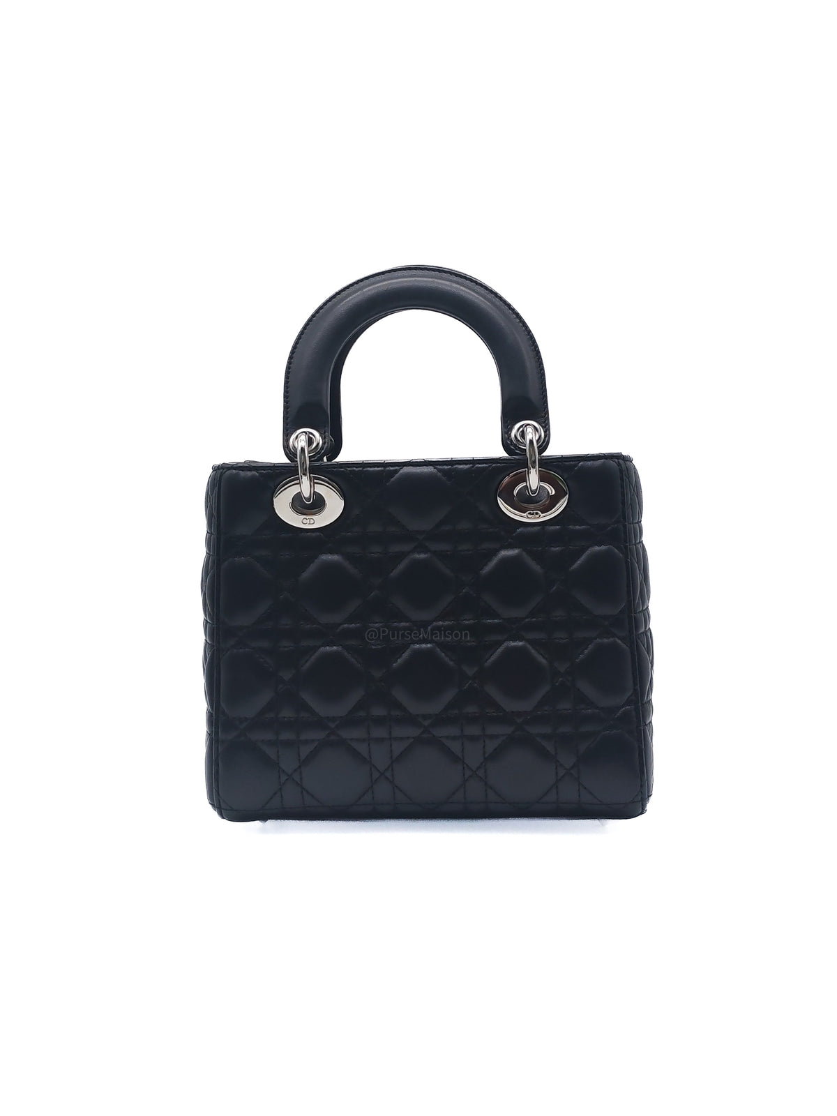 Christian Dior Lady Dior MyABCDior Small in Black Quilted Cannage Lambskin Leather & Silver Hardware