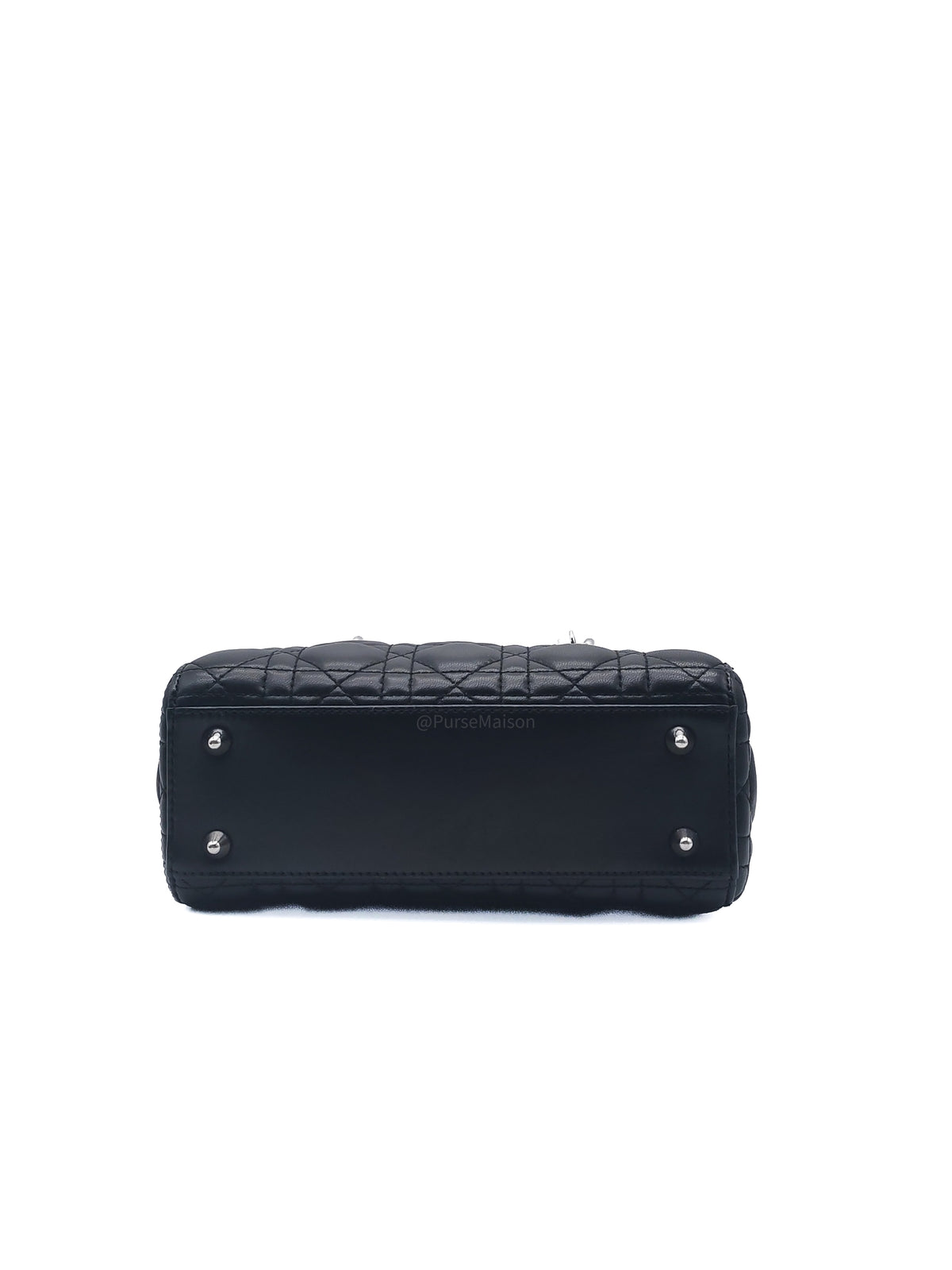 Christian Dior Lady Dior MyABCDior Small in Black Quilted Cannage Lambskin Leather & Silver Hardware