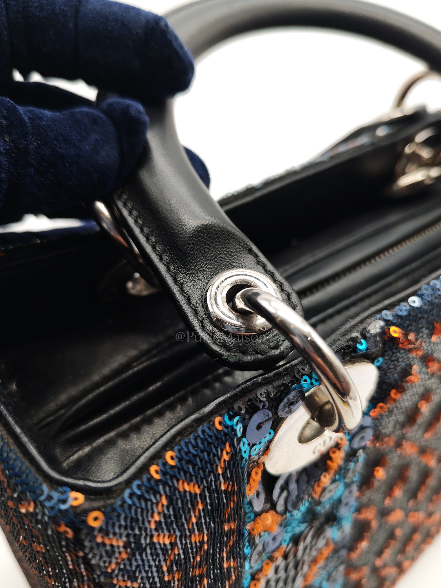 Lady Dior Medium Limited Edition Sequin-Embellished Shoulder Bag