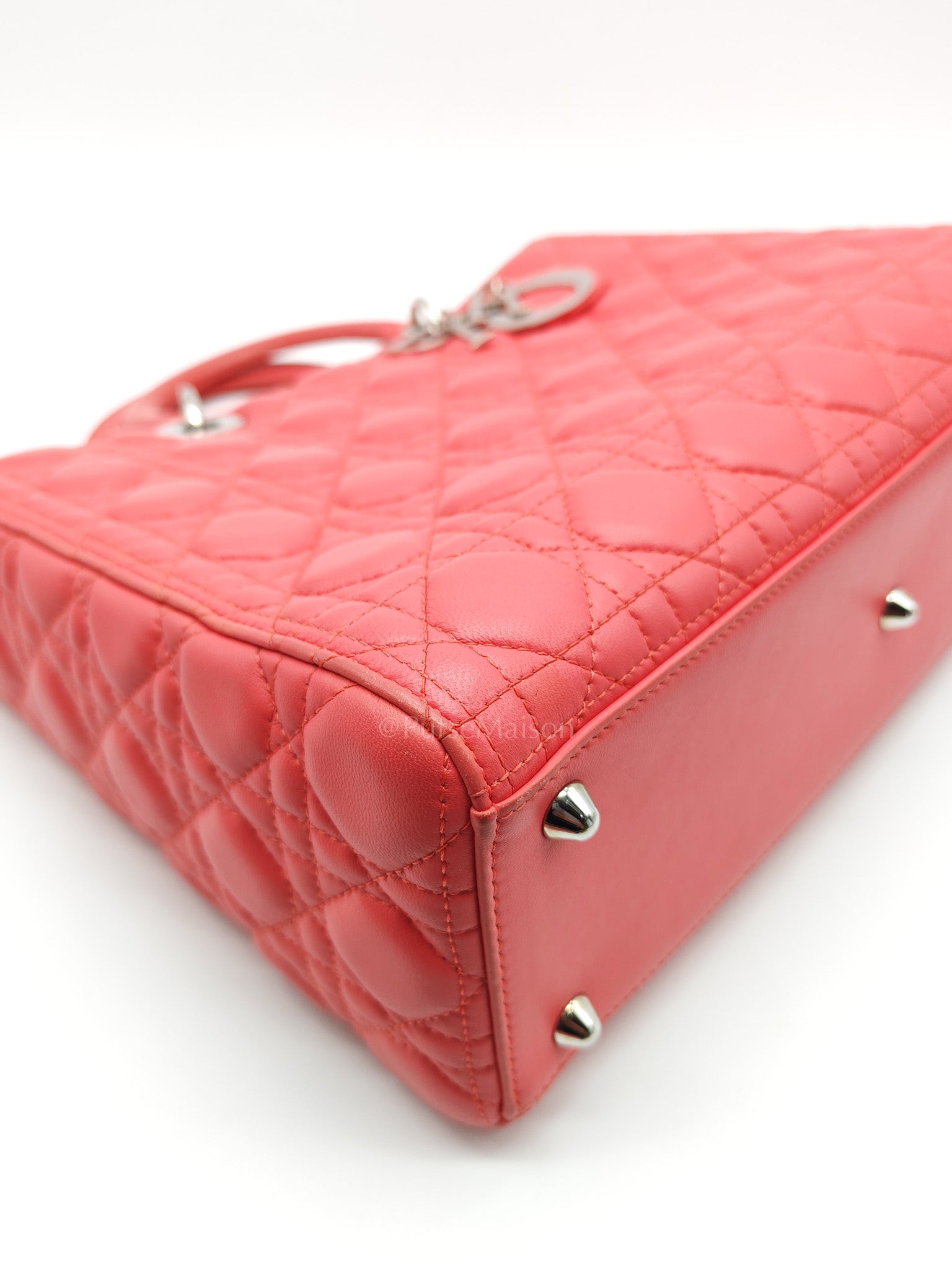 Christian Dior Lady Dior Large in Salmon Cannage Lambskin Leather Shoulder Bag