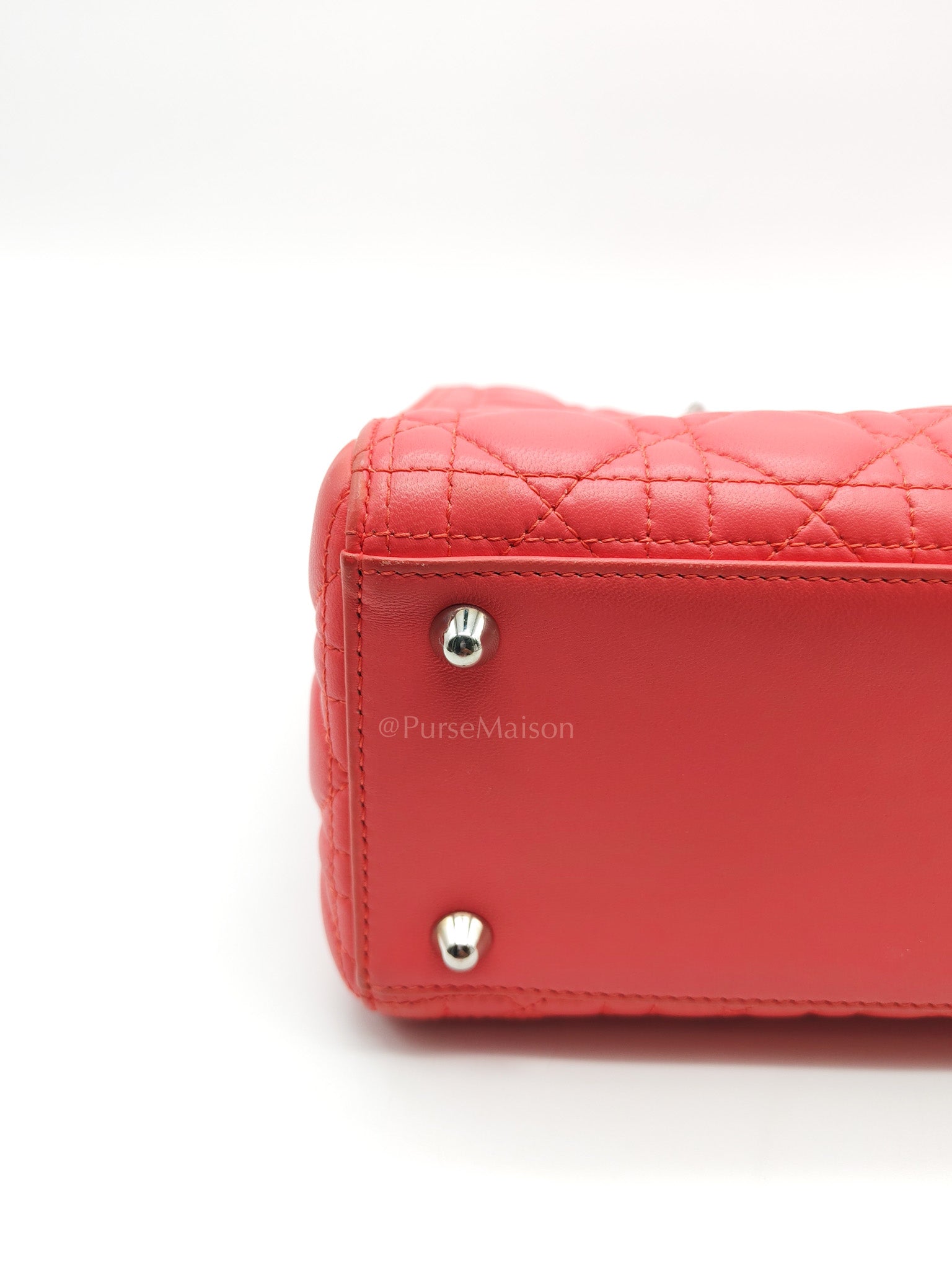 Christian Dior Lady Dior Large in Salmon Cannage Lambskin Leather Shoulder Bag