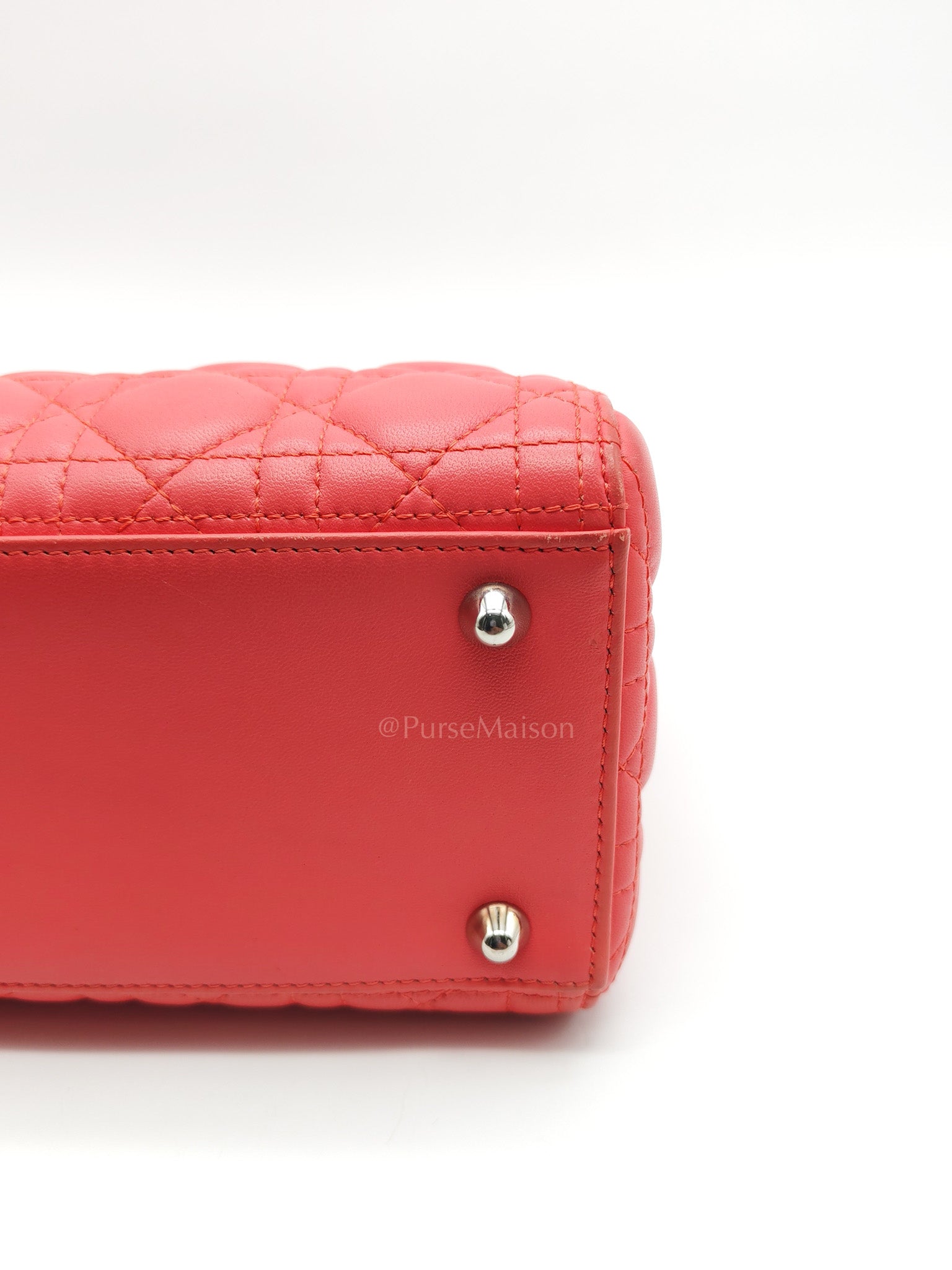 Christian Dior Lady Dior Large in Salmon Cannage Lambskin Leather Shoulder Bag