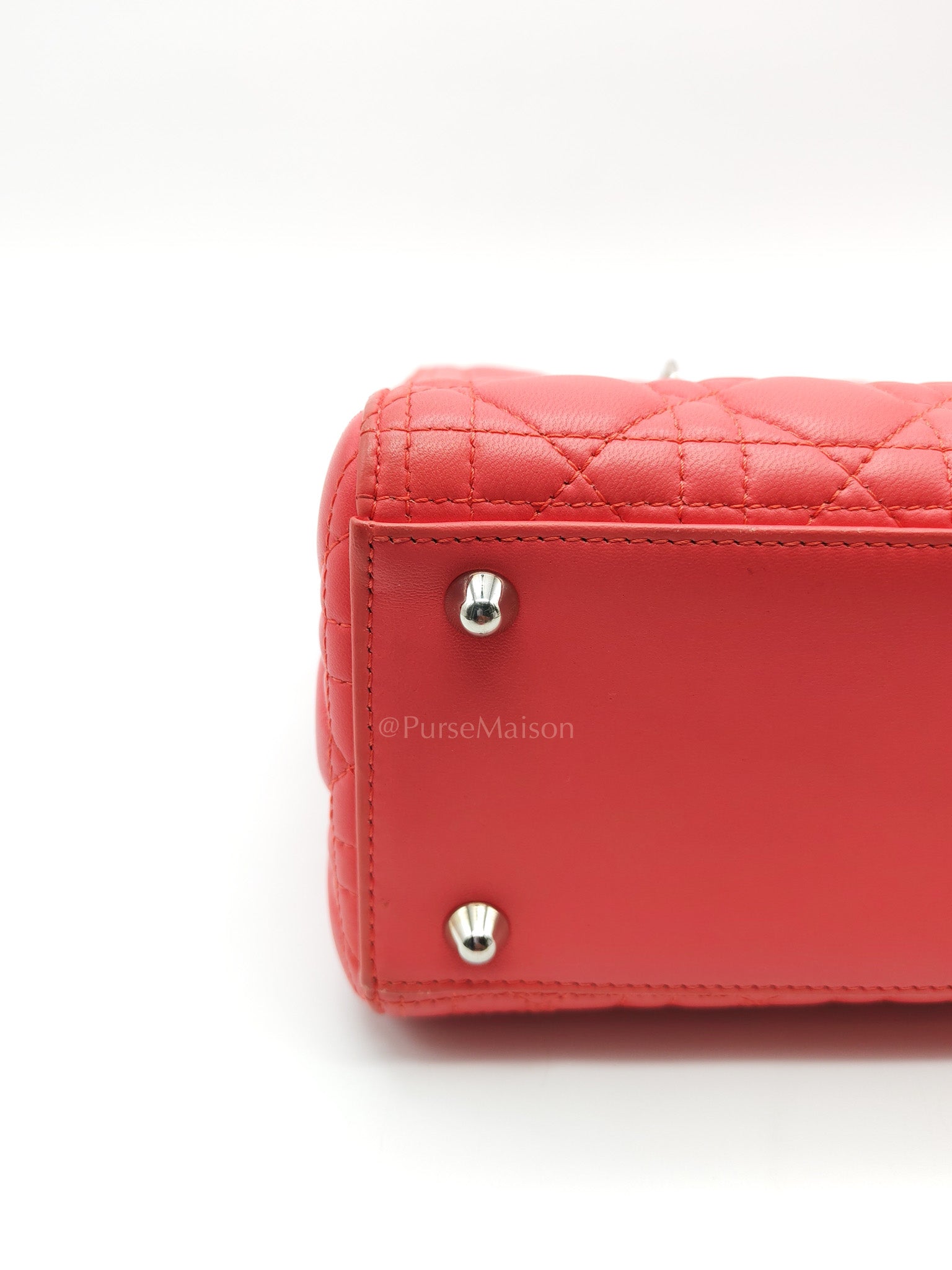 Christian Dior Lady Dior Large in Salmon Cannage Lambskin Leather Shoulder Bag