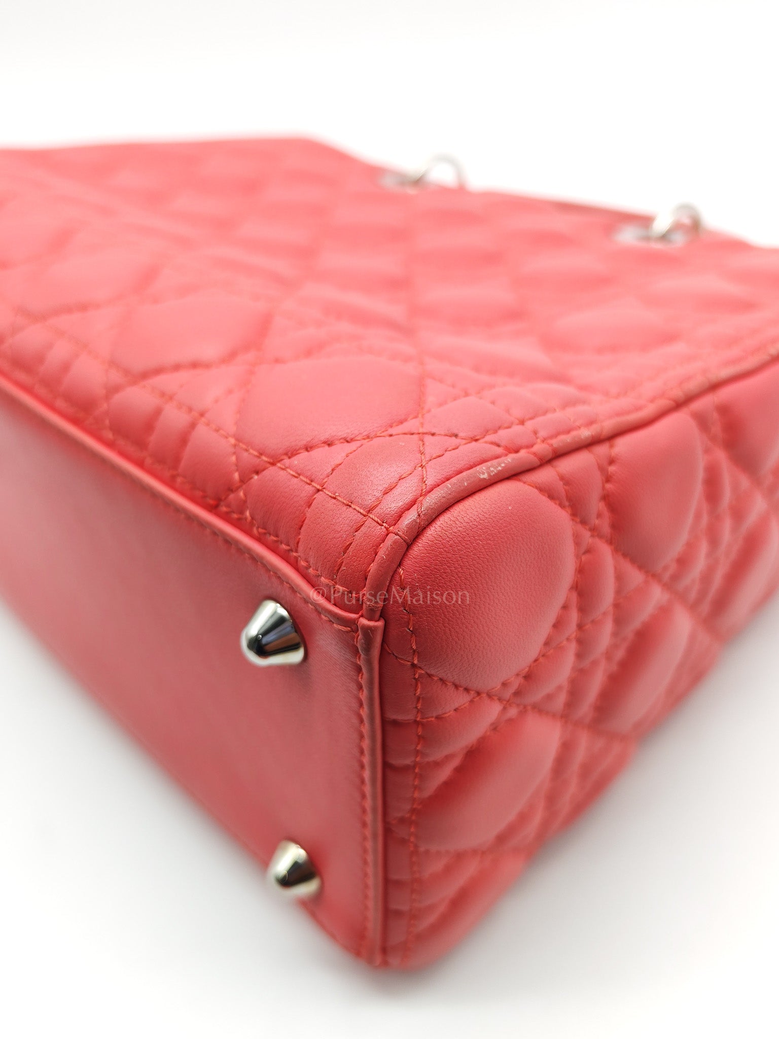Christian Dior Lady Dior Large in Salmon Cannage Lambskin Leather Shoulder Bag