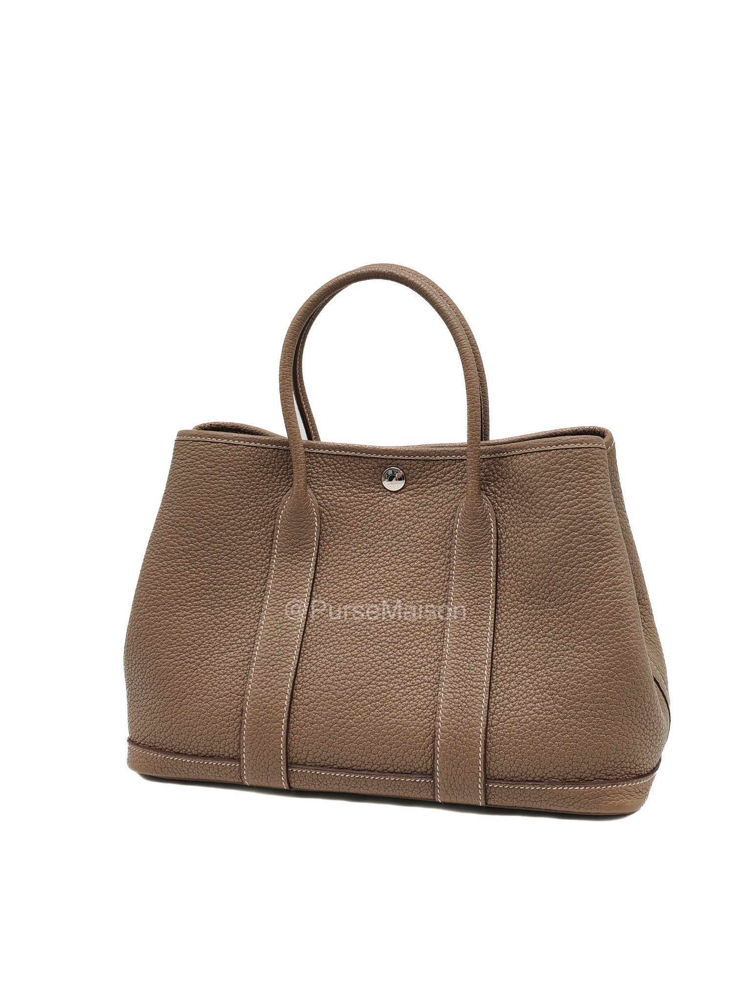 Hermes Garden Party Tote (GPT) 30 in Etoupe Negonda Leather and Palladium Hardware Stamp Y (2020)