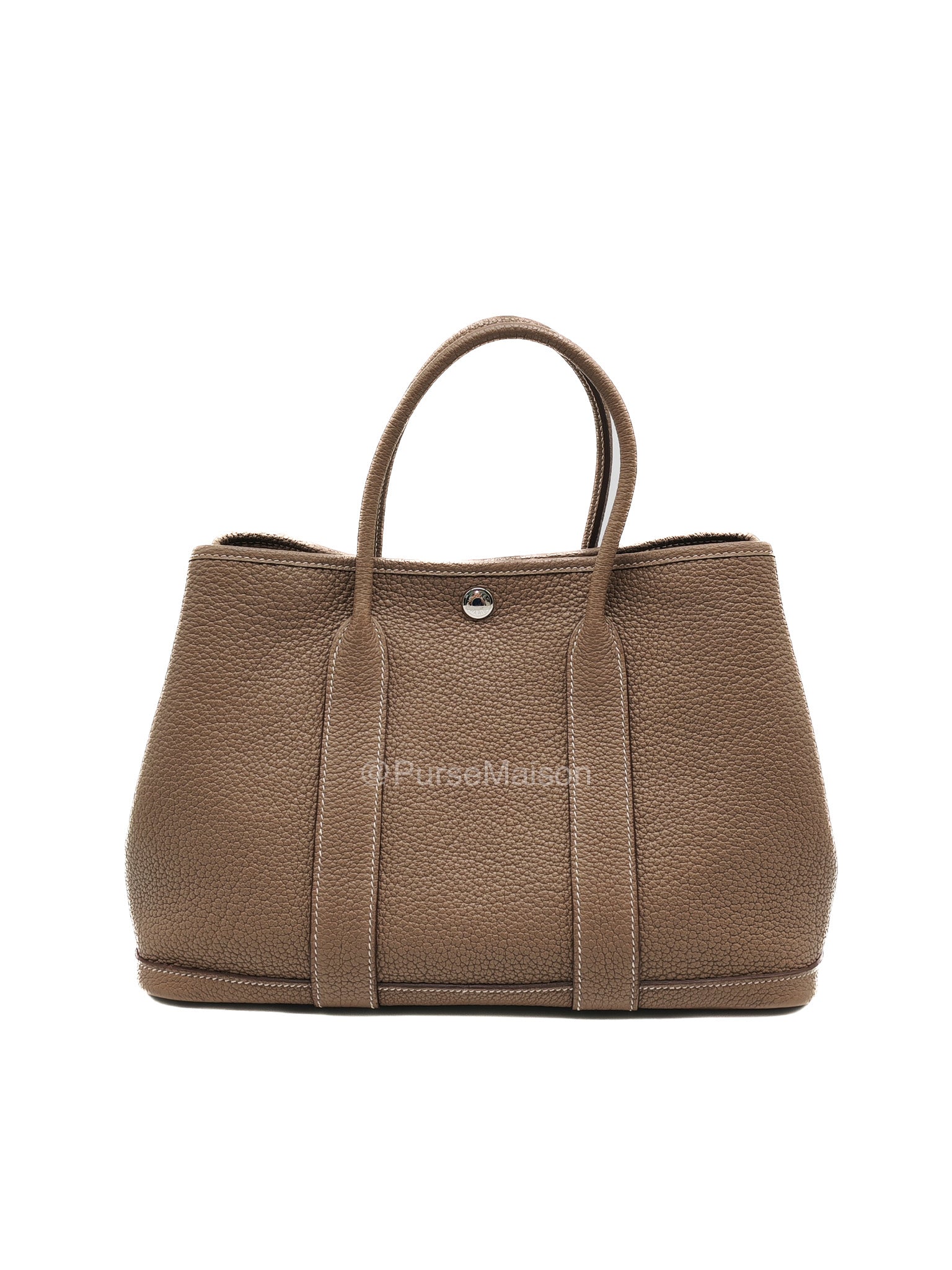 Hermes Garden Party Tote (GPT) 30 in Etoupe Negonda Leather and Palladium Hardware Stamp Y (2020)