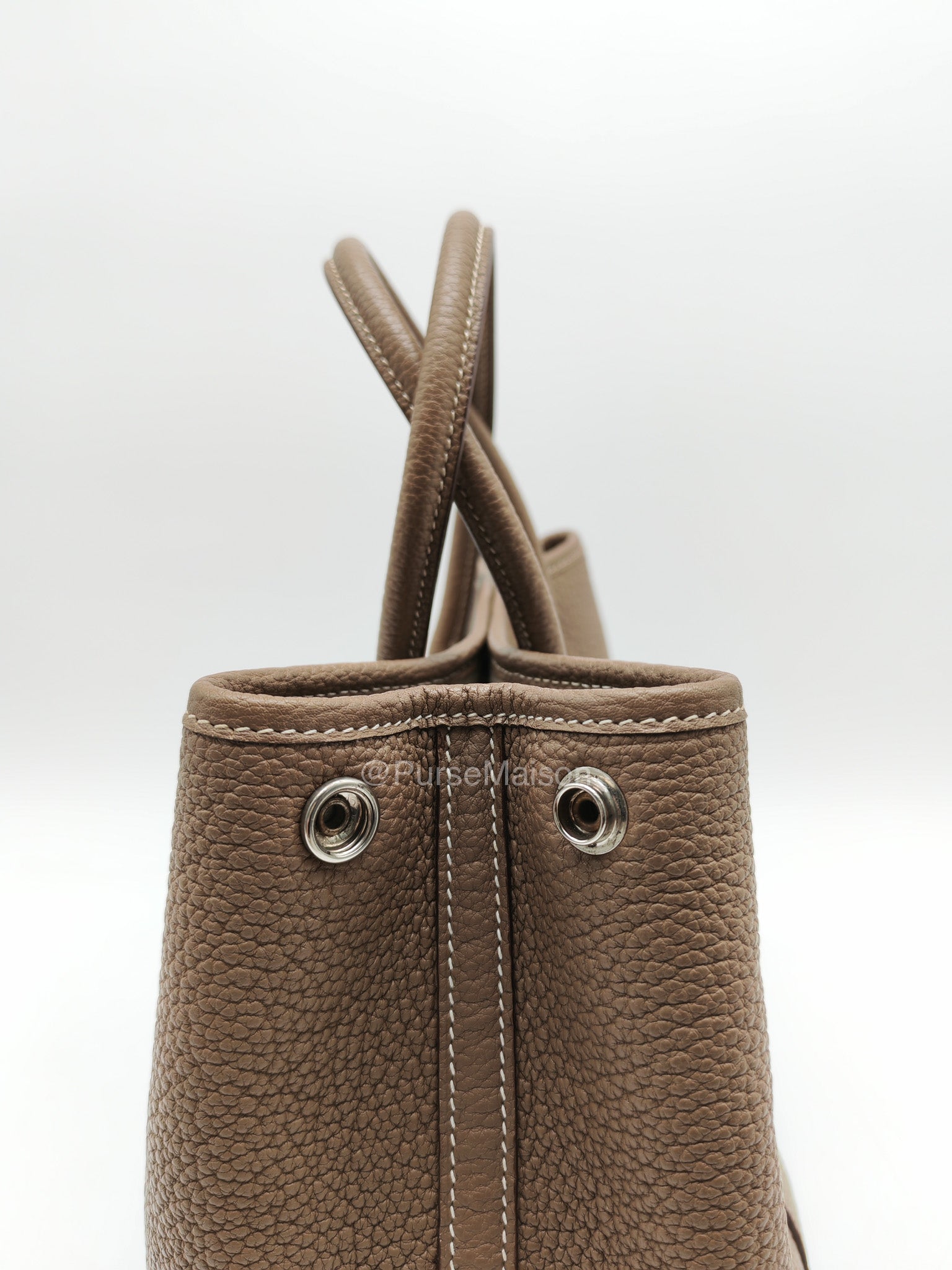 Hermes Garden Party Tote (GPT) 30 in Etoupe Negonda Leather and Palladium Hardware Stamp Y (2020)