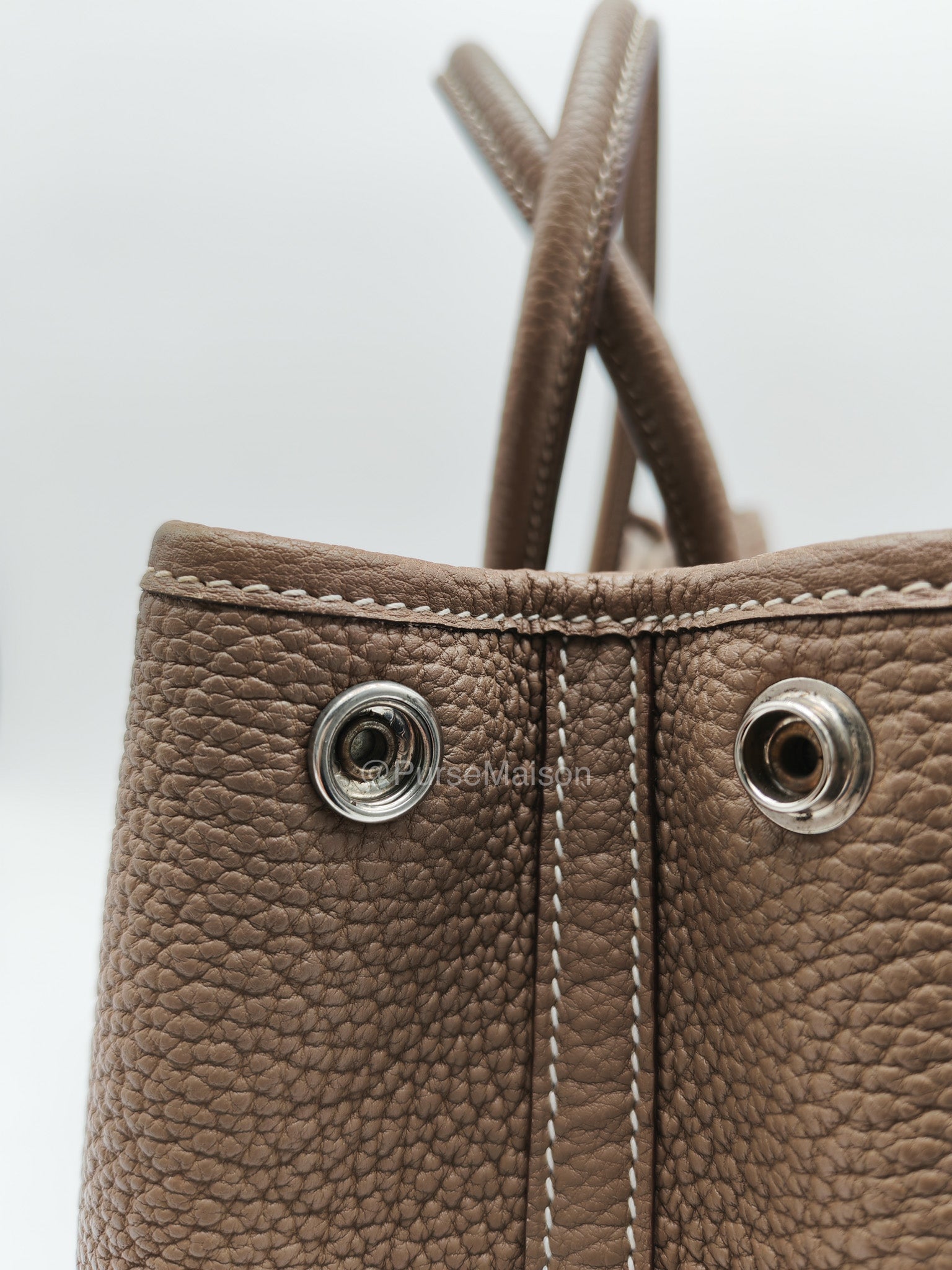 Hermes Garden Party Tote (GPT) 30 in Etoupe Negonda Leather and Palladium Hardware Stamp Y (2020)