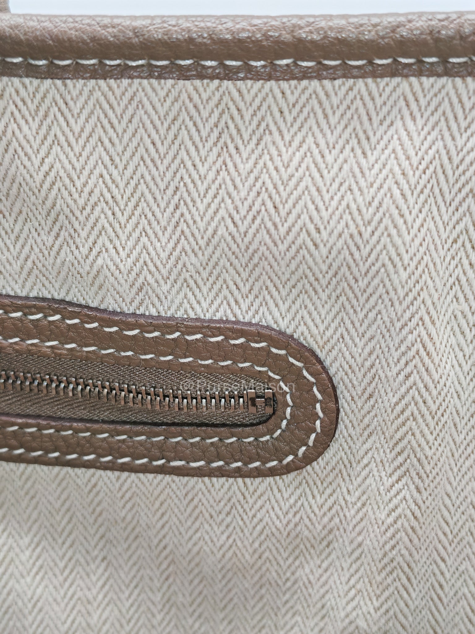 Hermes Garden Party Tote (GPT) 30 in Etoupe Negonda Leather and Palladium Hardware Stamp Y (2020)