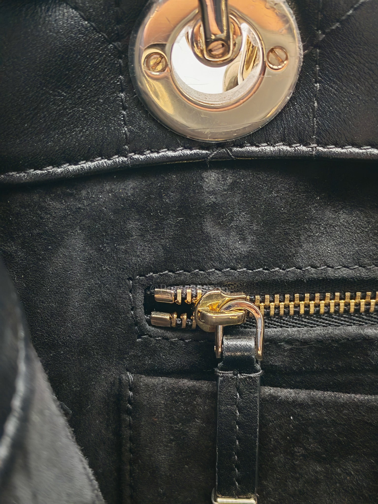 Essenstial Tote Bag Small in Black Archicannage Quilted Calfskin Leather & Light Gold Hardware