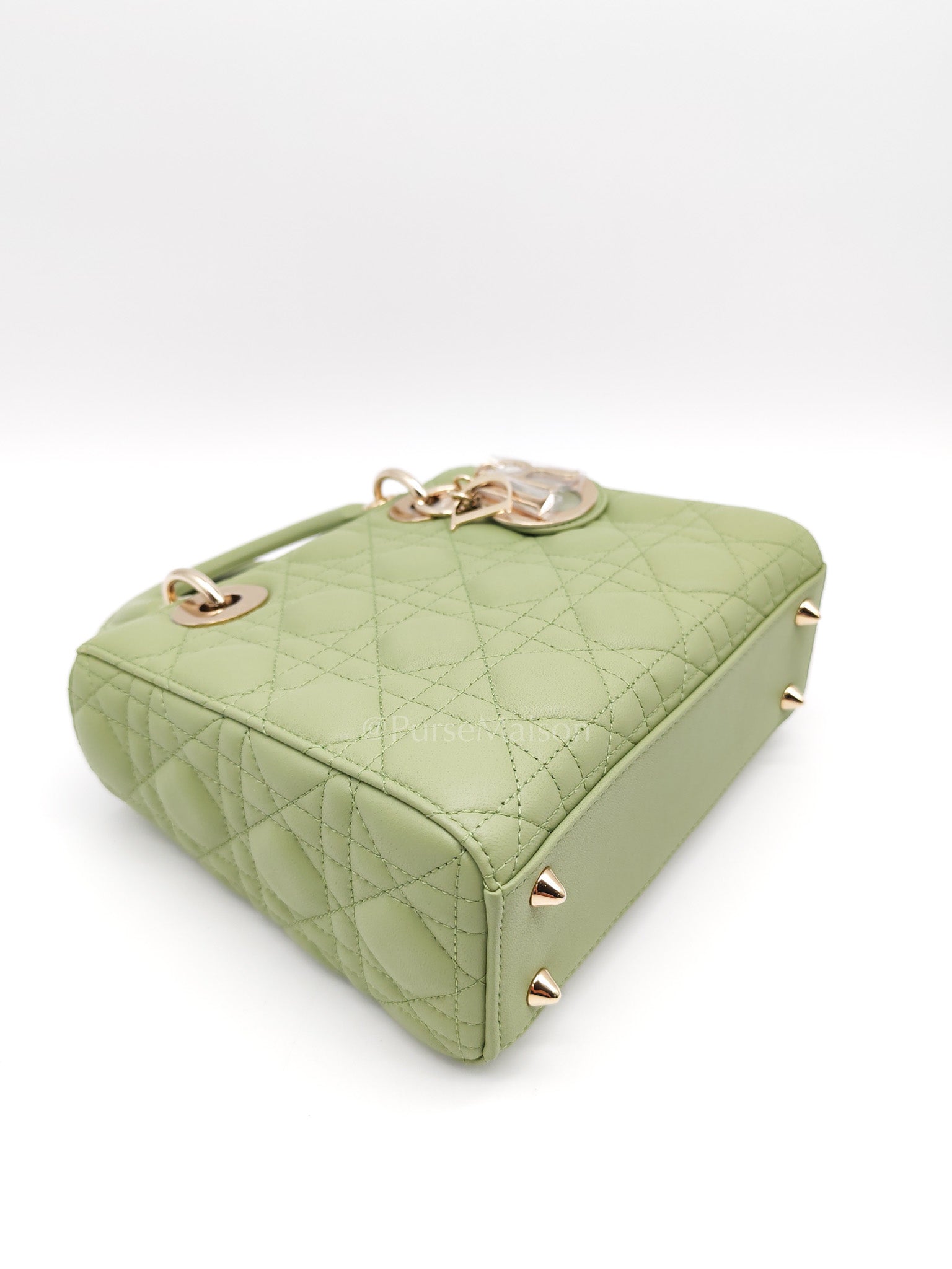 Lady Dior My ABCDior Bag Small in Sage Green Quilted Cannage Lambskin Leather and Light Gold Hardware