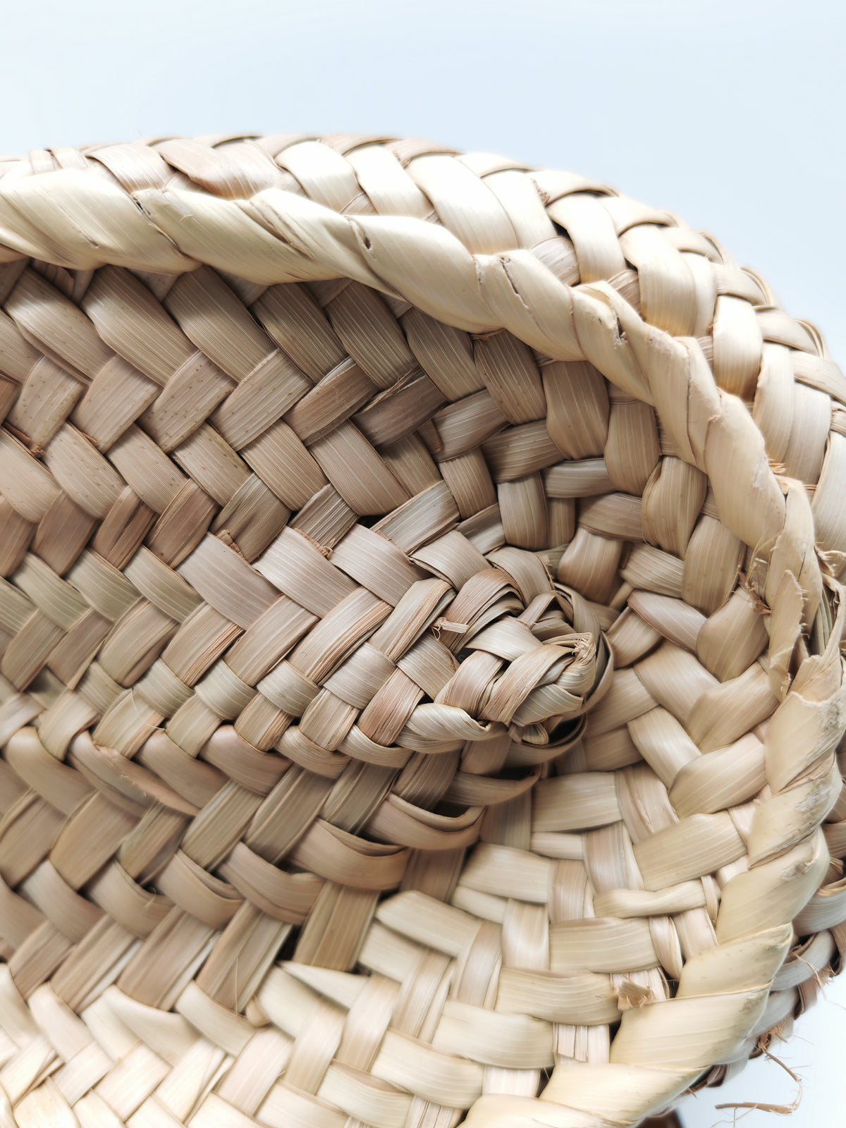 Loewe Palm Leaf & Brown Leather Small Basket Bag