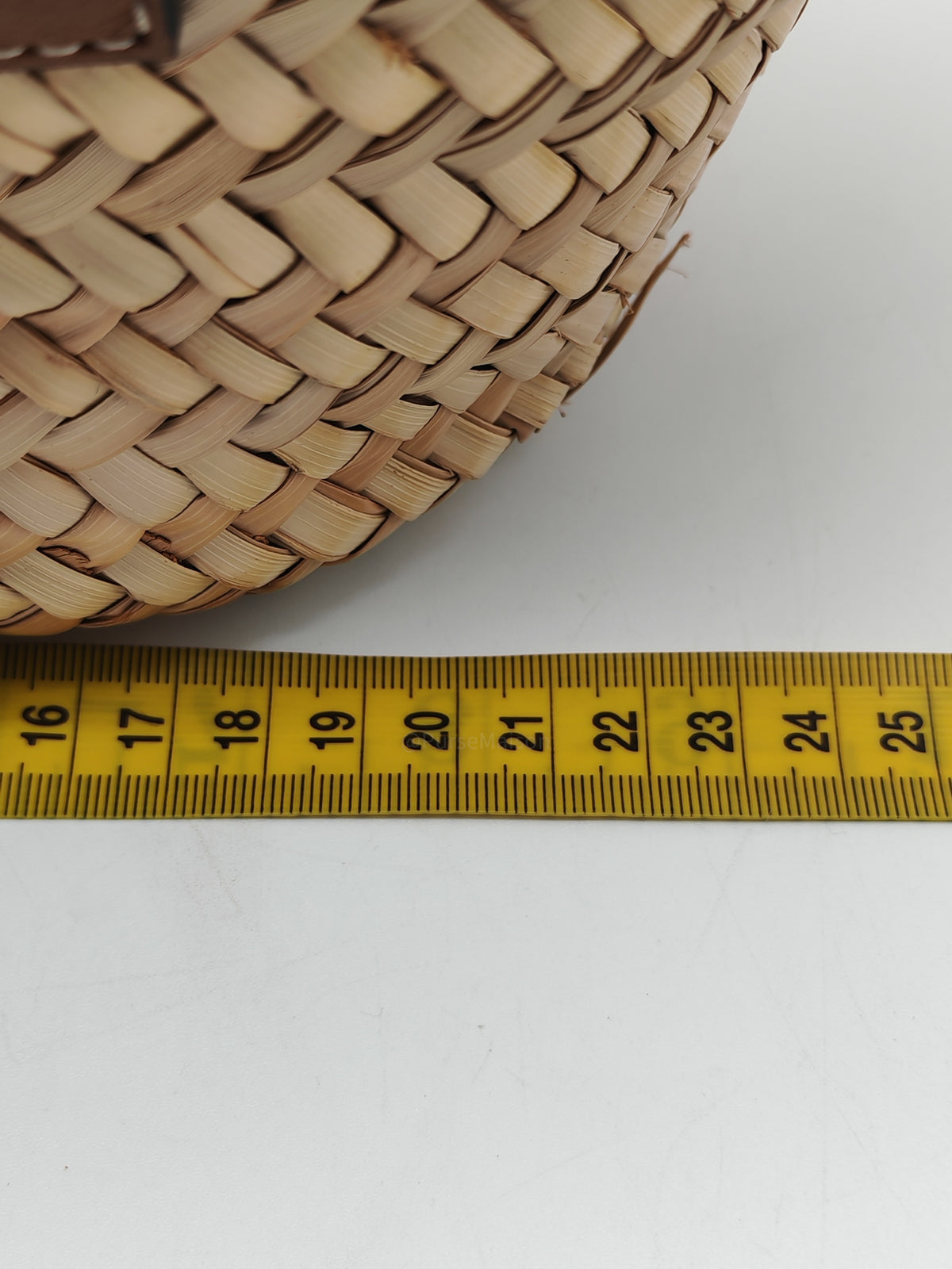 Loewe Palm Leaf & Brown Leather Small Basket Bag