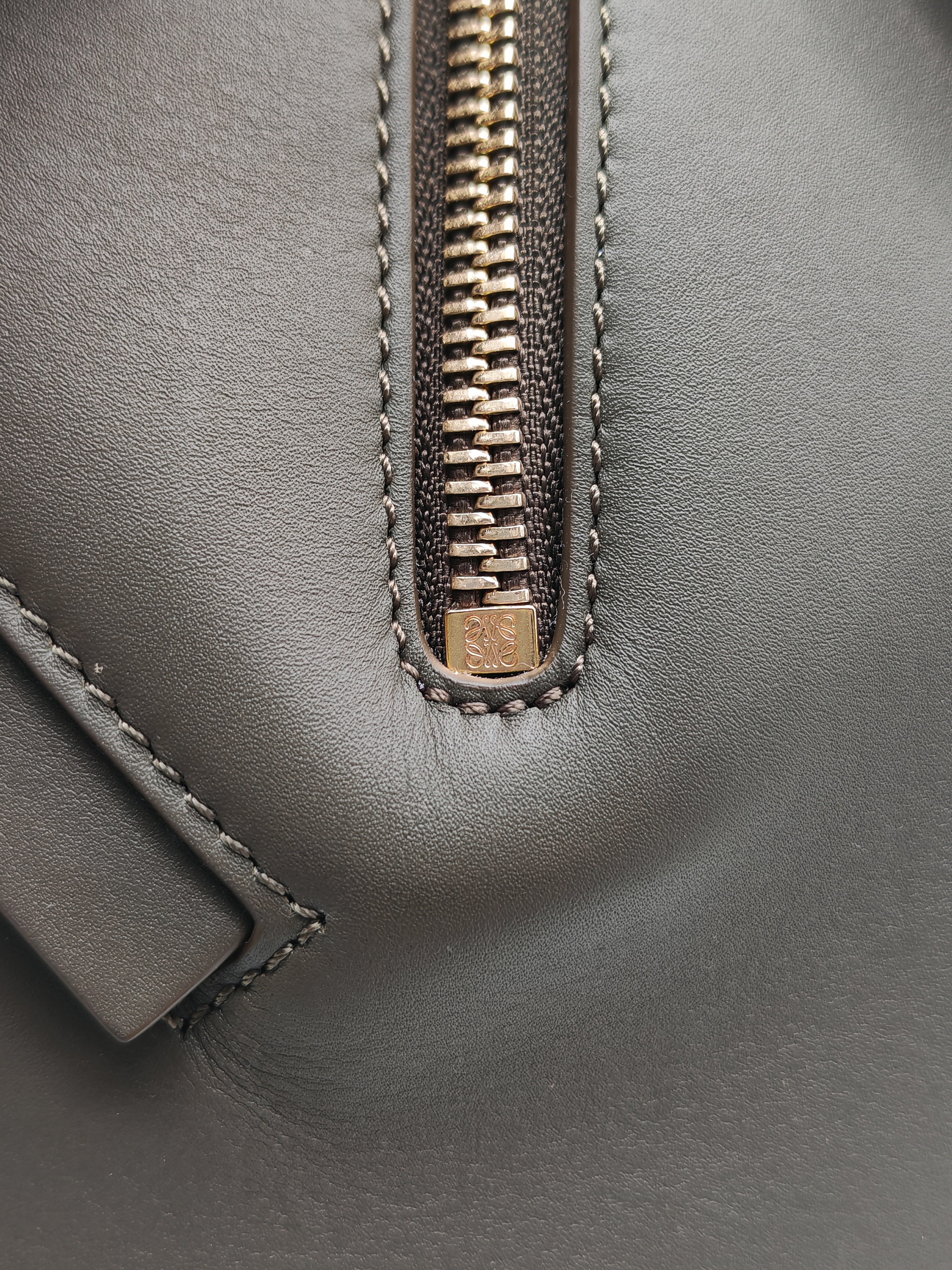 Loewe Hammock Compact Bag Small in Dark Oliver Green Calfskin Leather and Gold Hardware