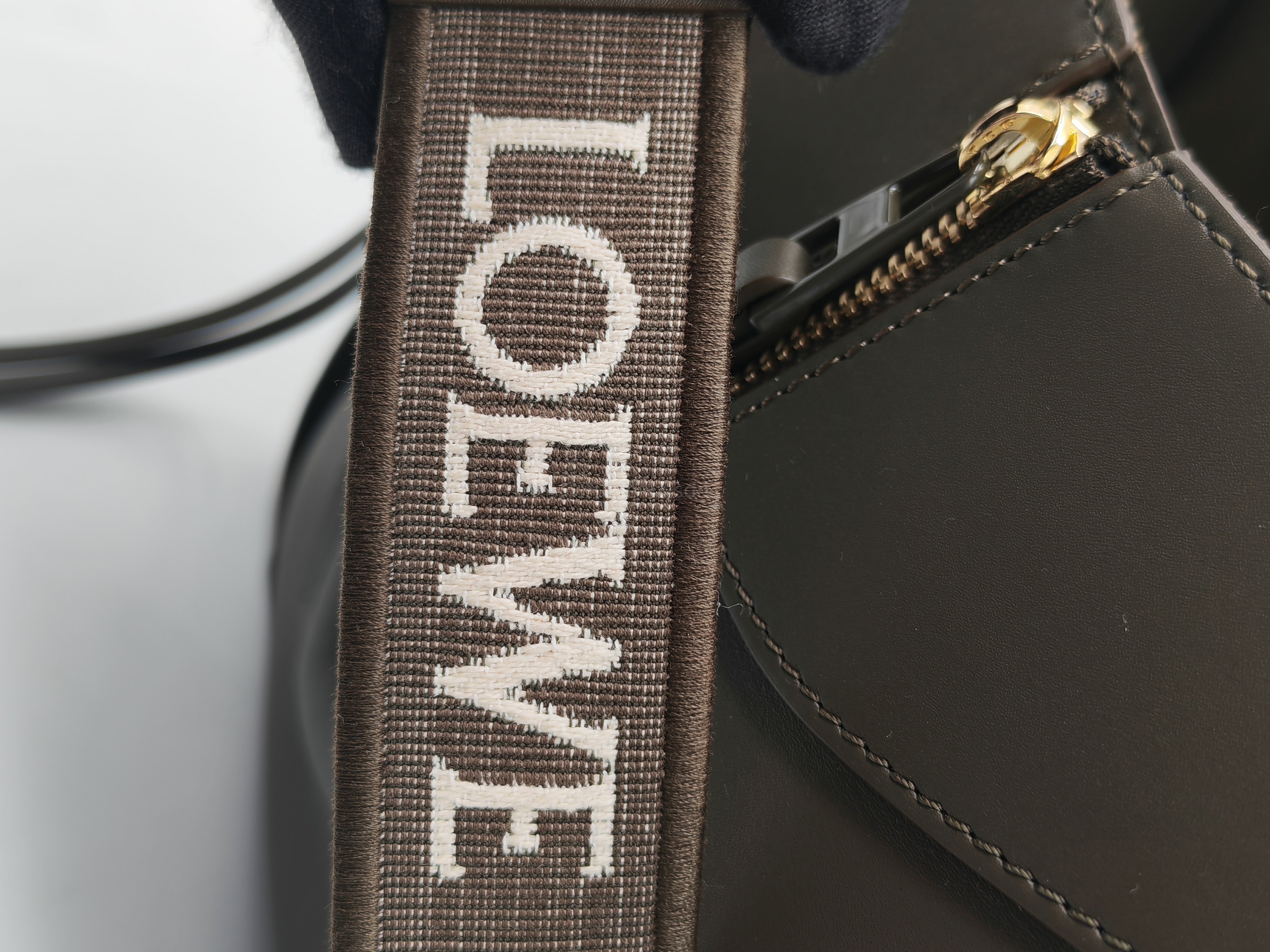 Loewe Hammock Compact Bag Small in Dark Oliver Green Calfskin Leather and Gold Hardware