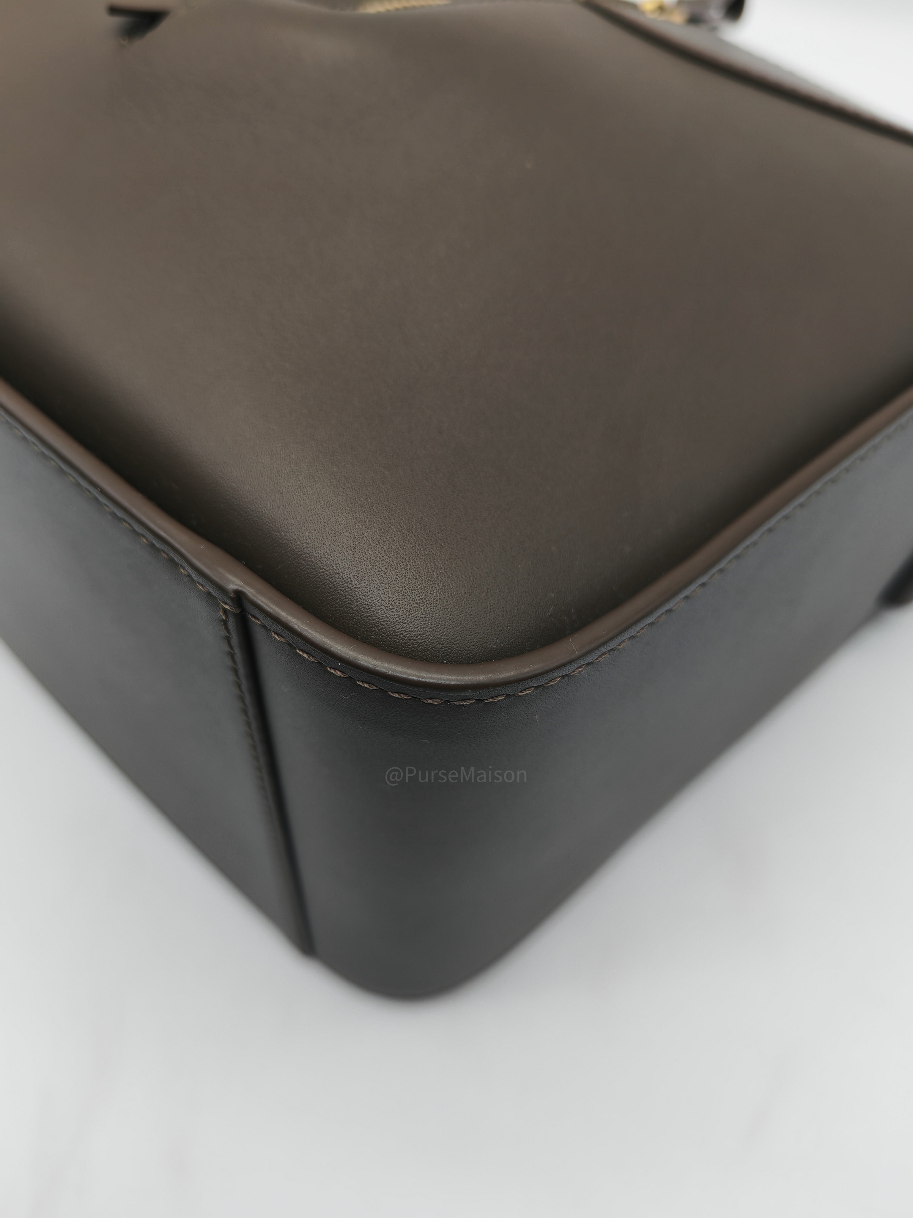 Loewe Hammock Compact Bag Small in Dark Oliver Green Calfskin Leather and Gold Hardware
