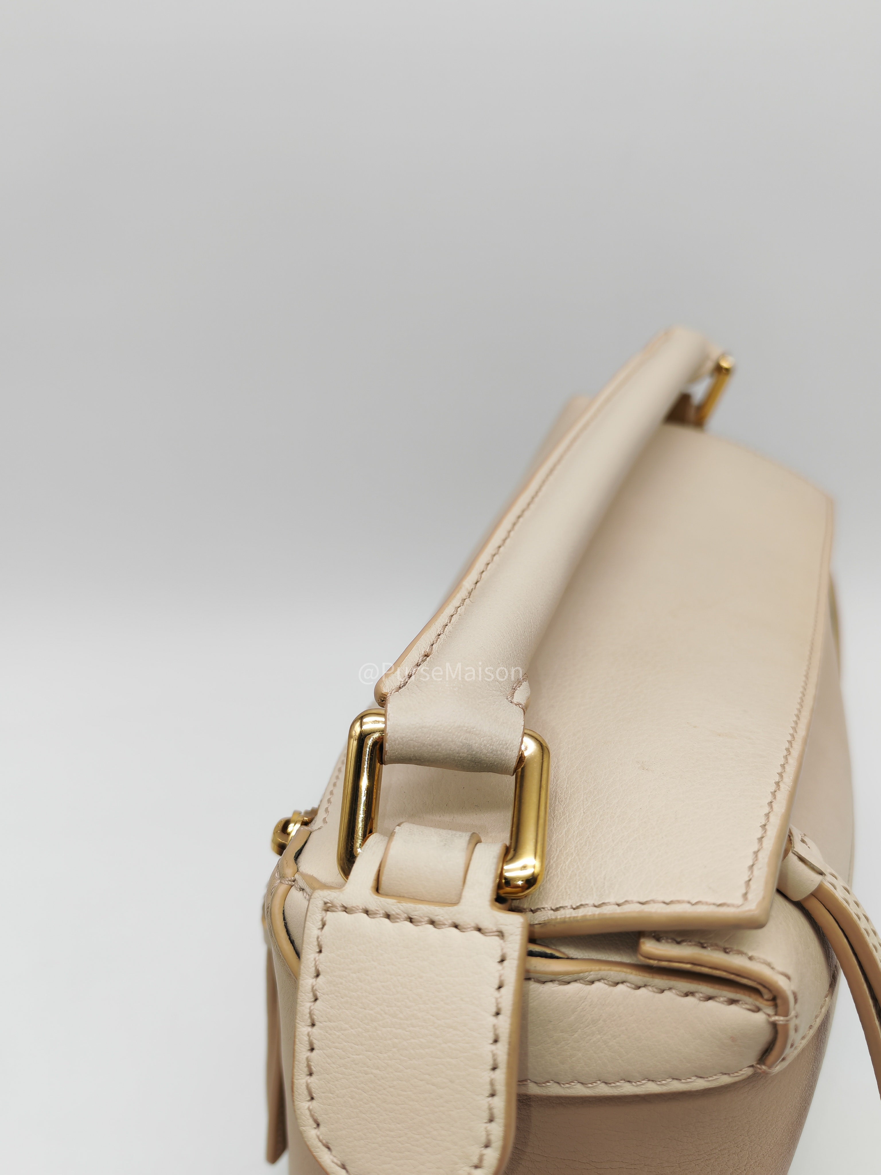 Loewe Puzzle Edge Bag Small in Angora Multi Tone Beige Calfskin Leather and Gold Hardware