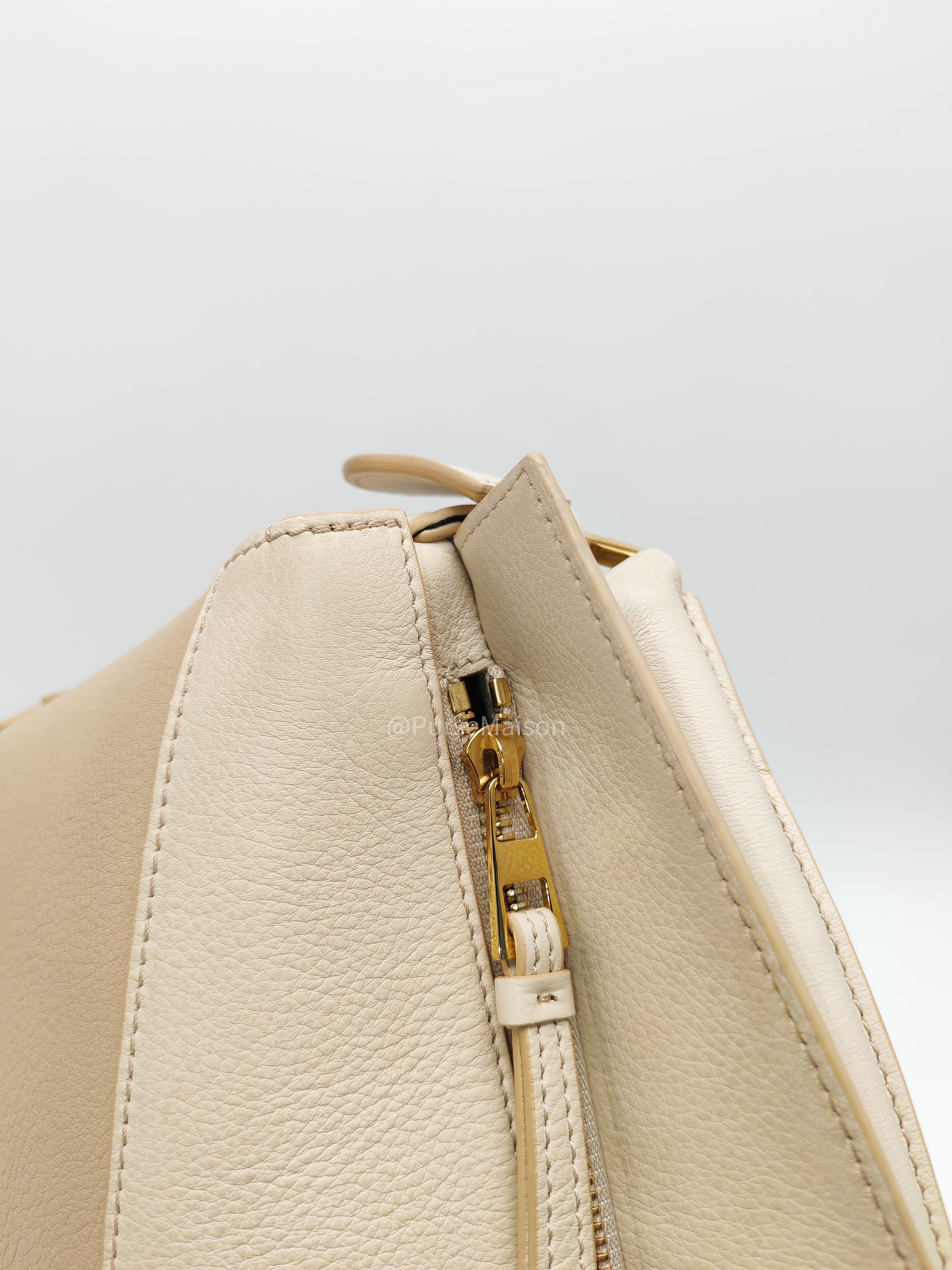Loewe Puzzle Edge Bag Small in Angora Multi Tone Beige Calfskin Leather and Gold Hardware