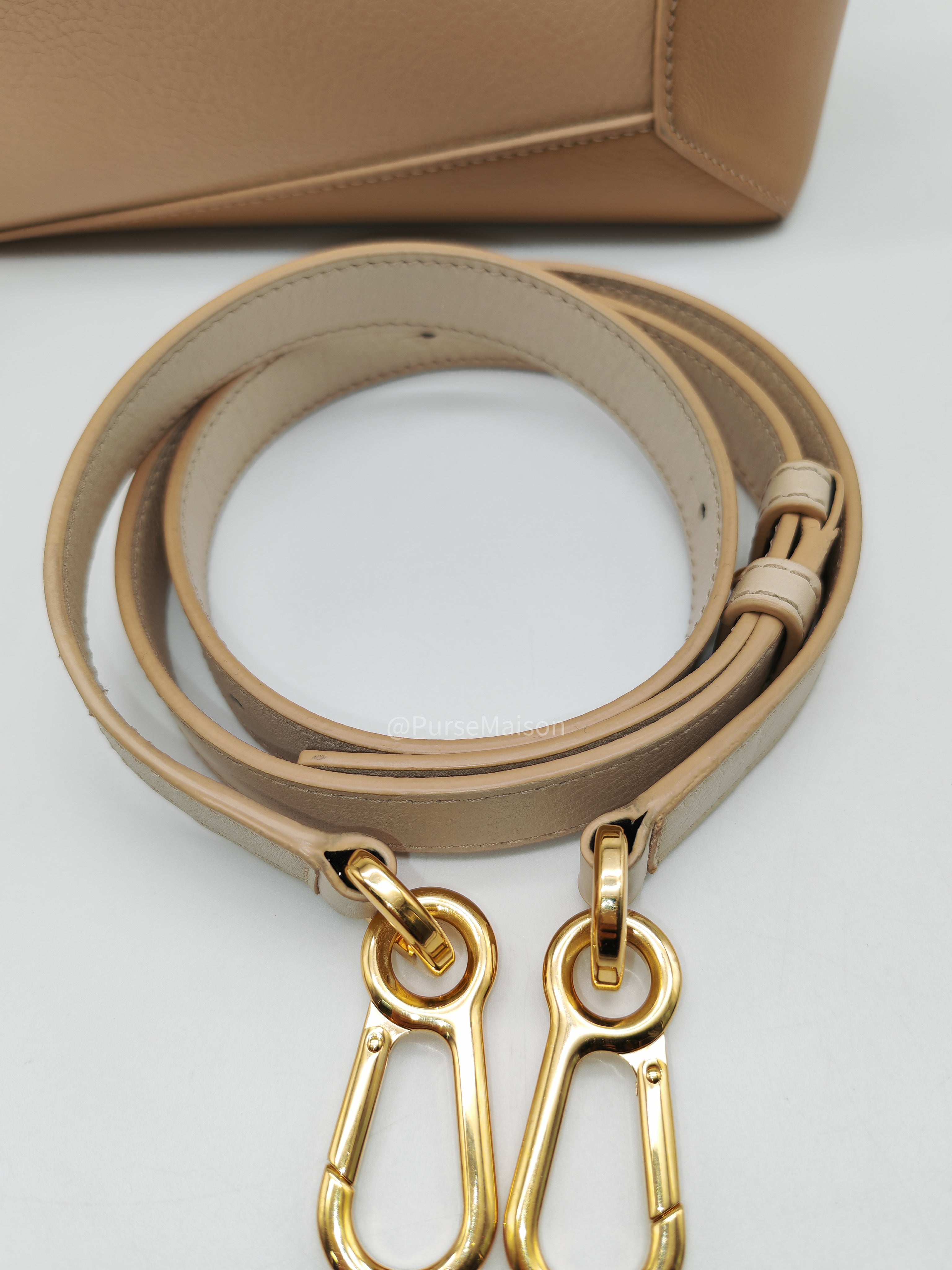 Loewe Puzzle Edge Bag Small in Angora Multi Tone Beige Calfskin Leather and Gold Hardware
