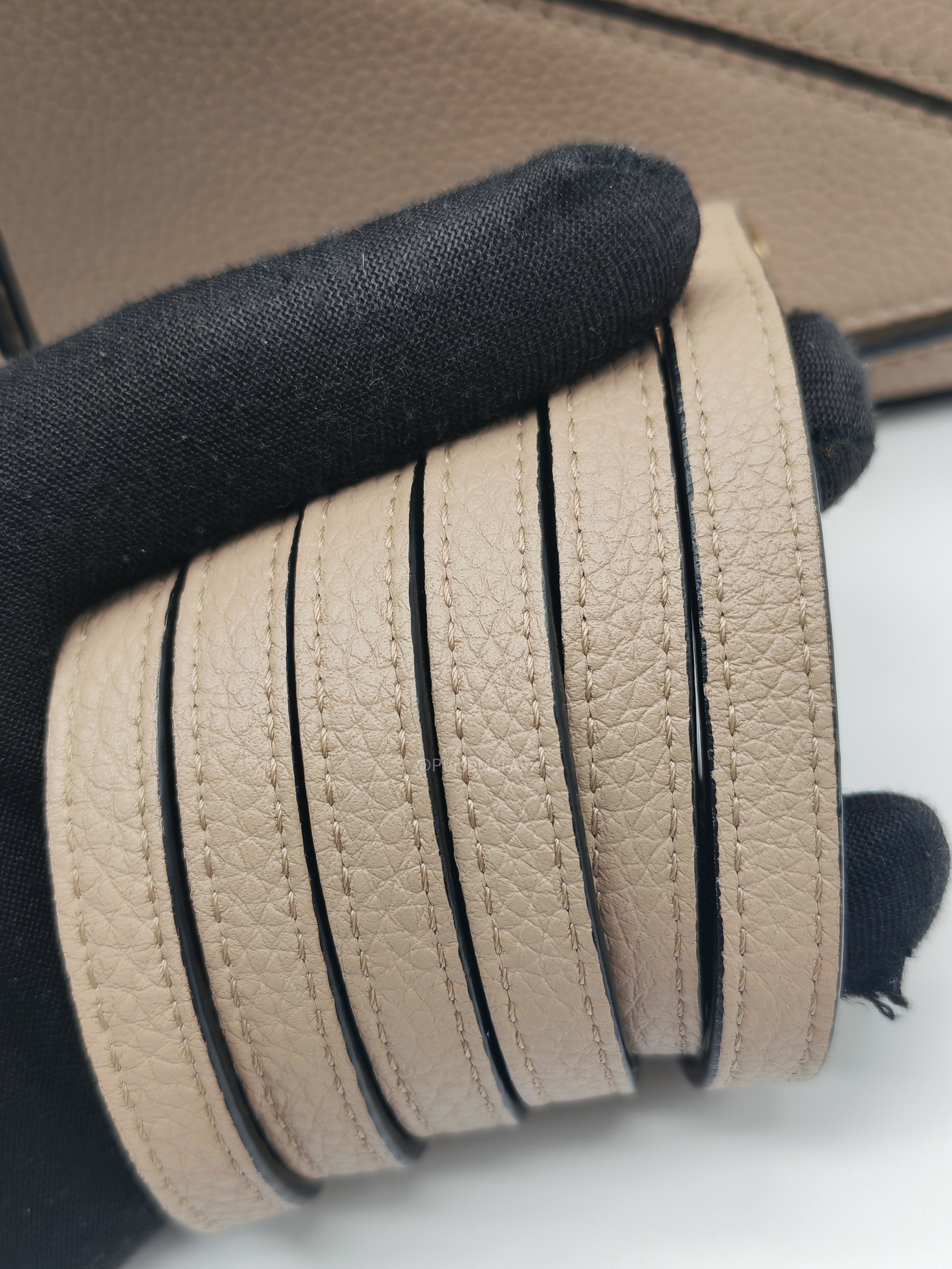 Loewe Puzzle Bag Mini in Taupe Calfskin Leather and Gold Hardware
