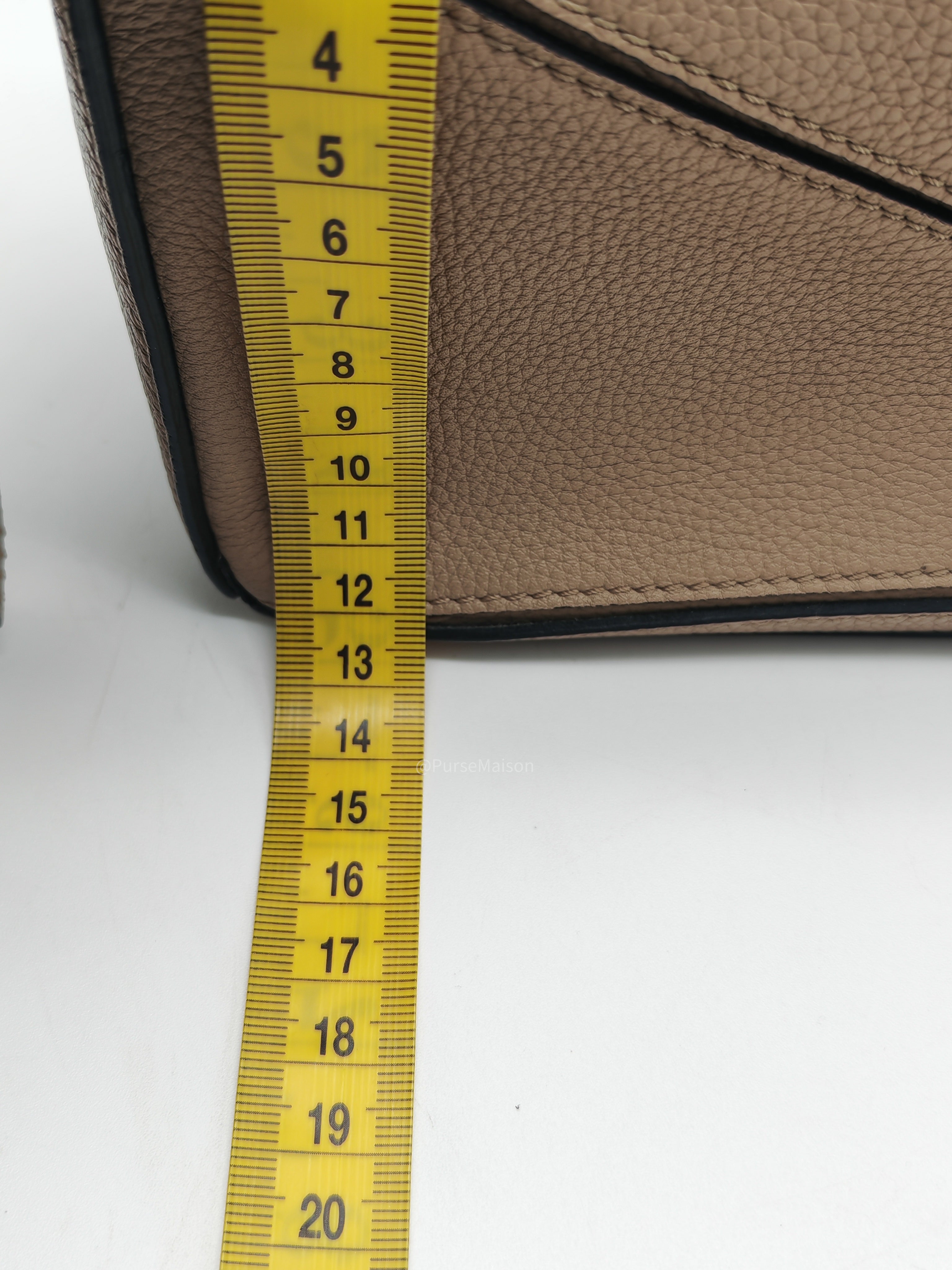 Loewe Puzzle Bag Mini in Taupe Calfskin Leather and Gold Hardware