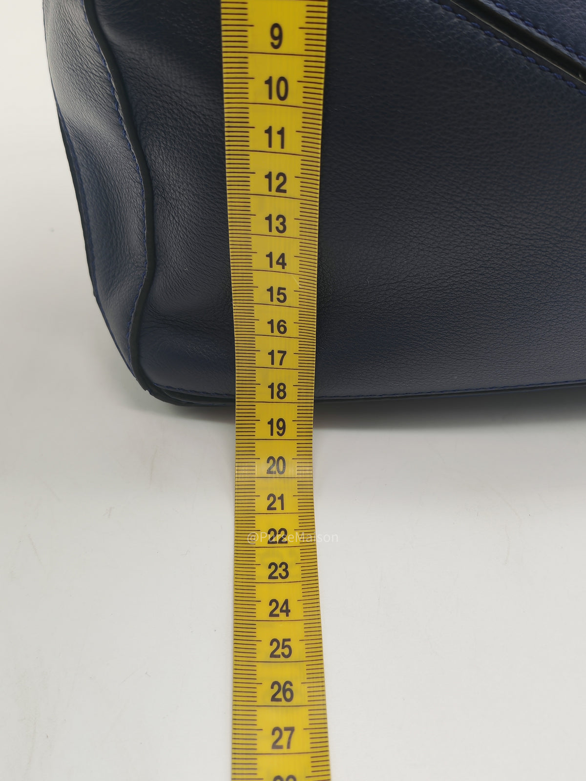 Loewe Puzzle Bag Small in Dark Blue Calfskin Leather and Silver Hardware