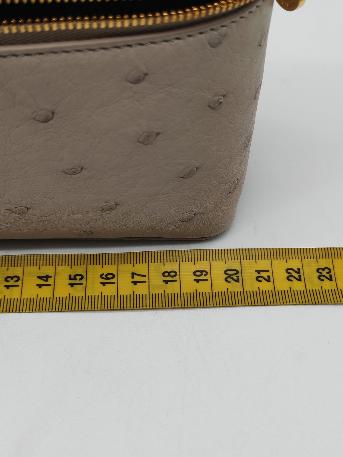 Loro Piana Extra Pocket L19 in Light Travertine/Sun Gold Ostrich Leather