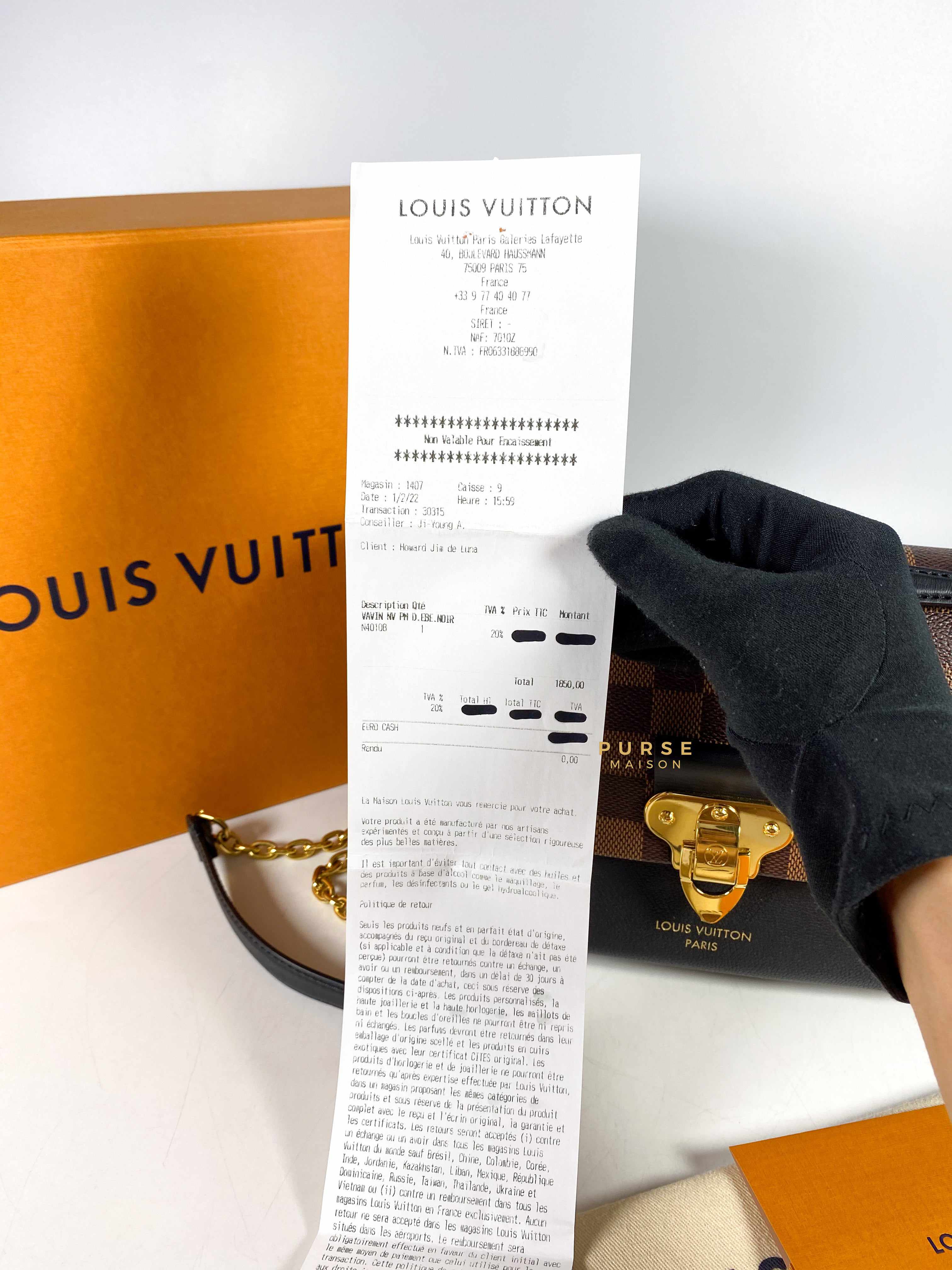 Louis Vuitton Vavin PM Damier Ebene Noir (Microchip)