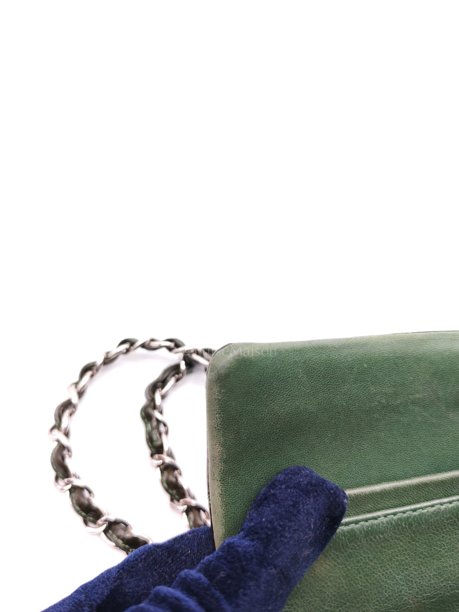 Chanel Classic Double Flap Medium in Green Quilted Patent Leather & Silver Hardware Series 15