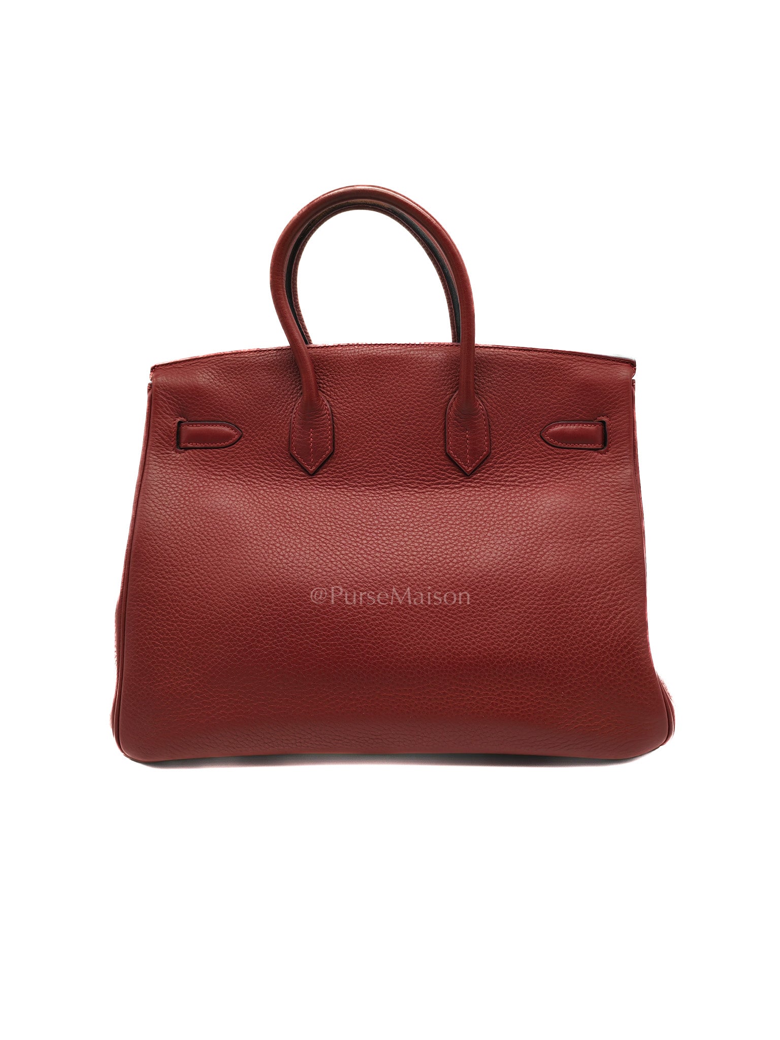 Birkin 35 in Rubis Clemence Leather Palladium Hardware Stamp Square P(2012)