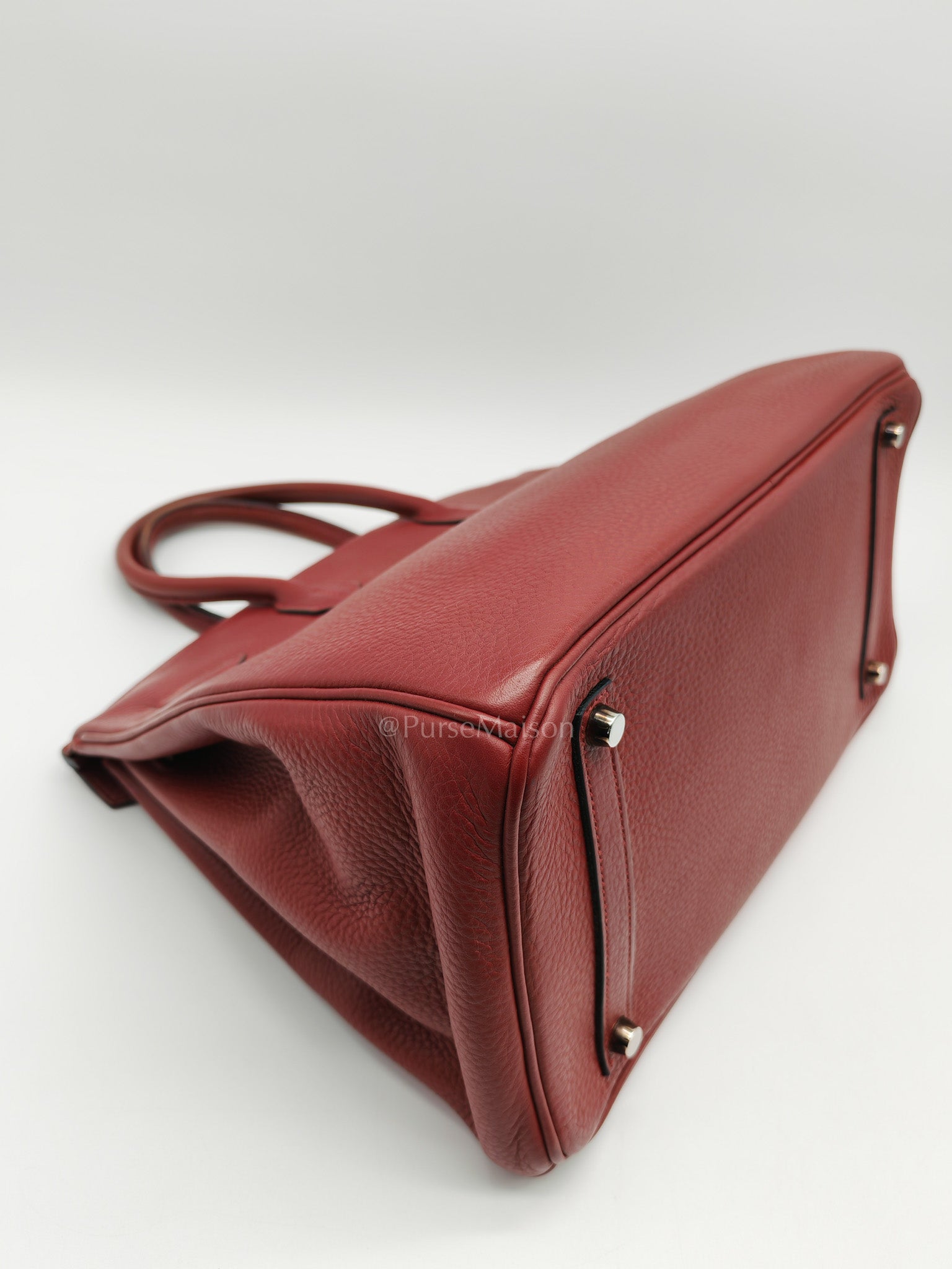Birkin 35 in Rubis Clemence Leather Palladium Hardware Stamp Square P(2012)