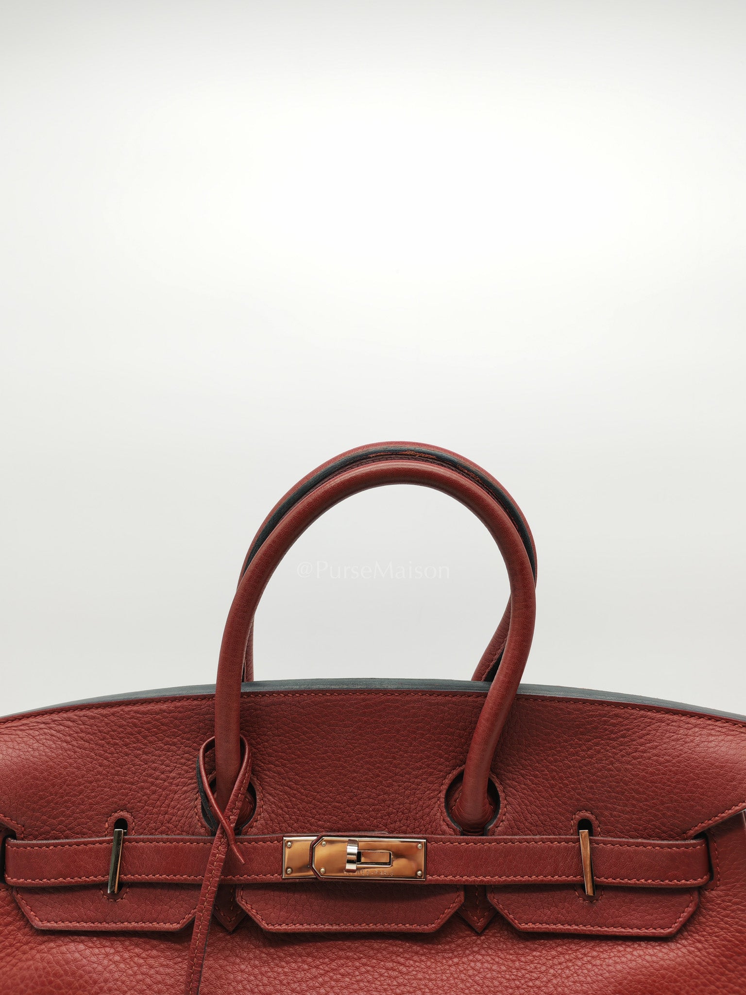 Birkin 35 in Rubis Clemence Leather Palladium Hardware Stamp Square P(2012)
