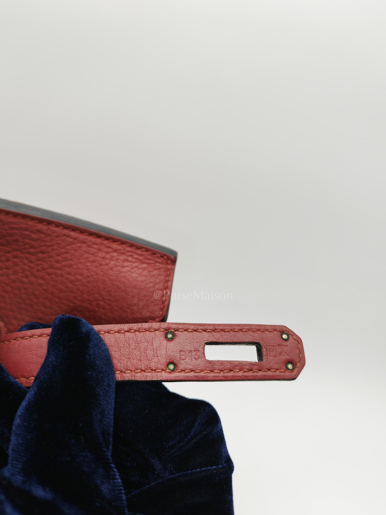 Birkin 35 in Rubis Clemence Leather Palladium Hardware Stamp Square P(2012)