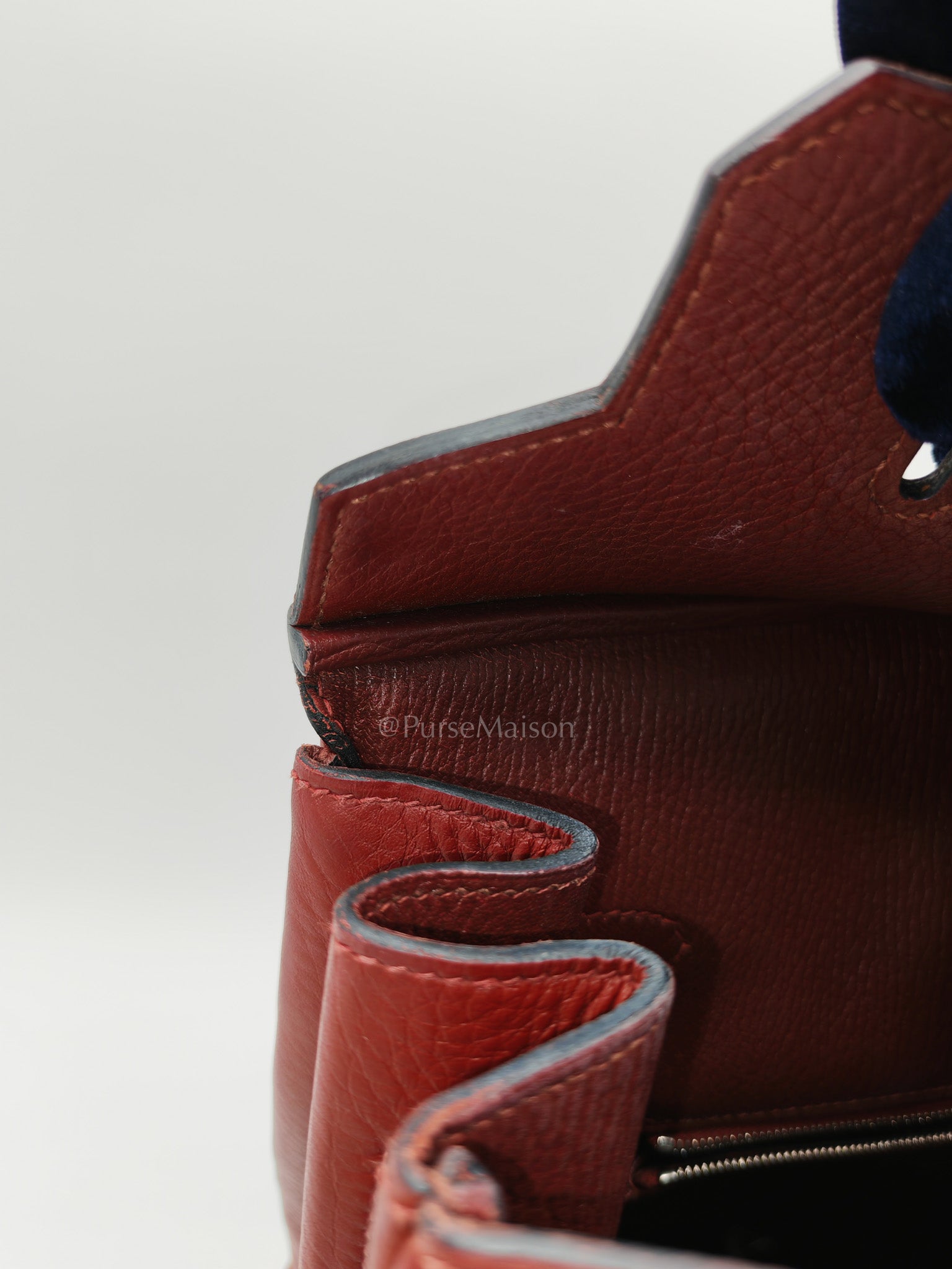 Birkin 35 in Rubis Clemence Leather Palladium Hardware Stamp Square P(2012)