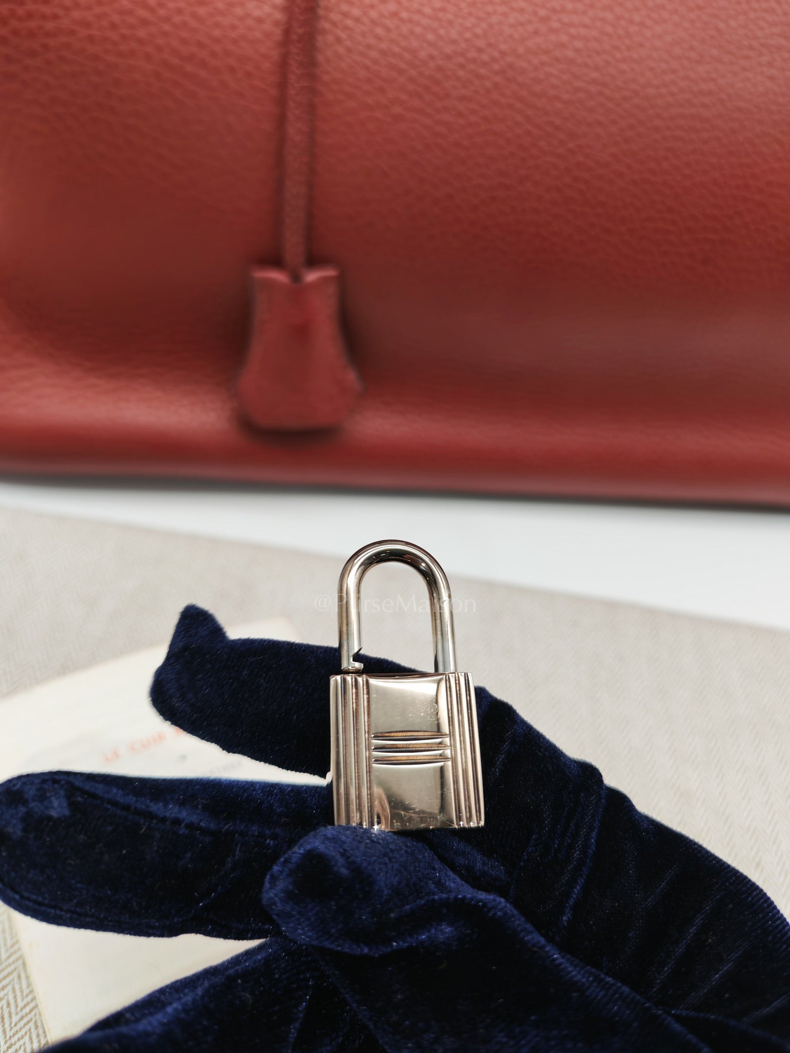Birkin 35 in Rubis Clemence Leather Palladium Hardware Stamp Square P(2012)