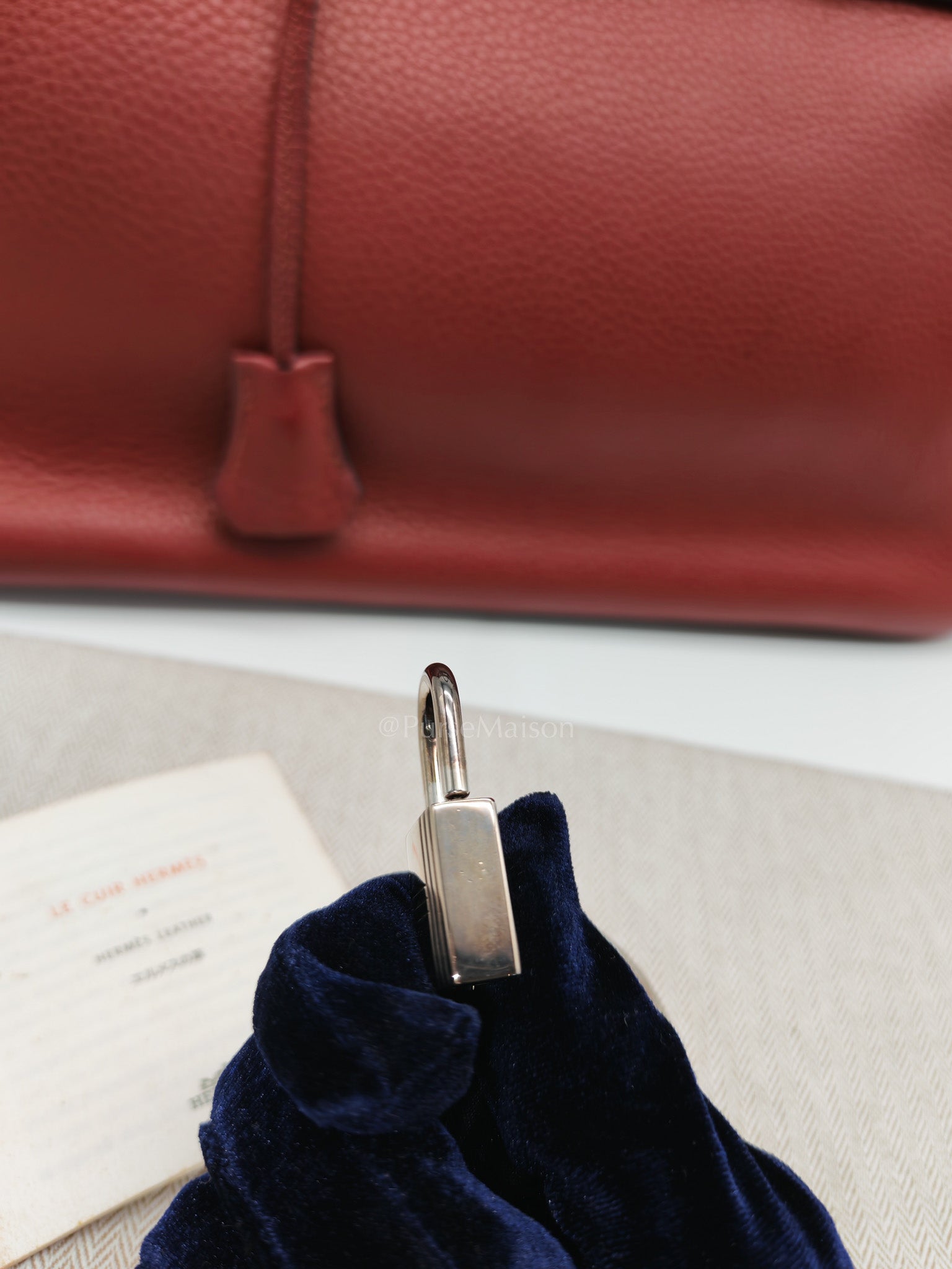 Birkin 35 in Rubis Clemence Leather Palladium Hardware Stamp Square P(2012)