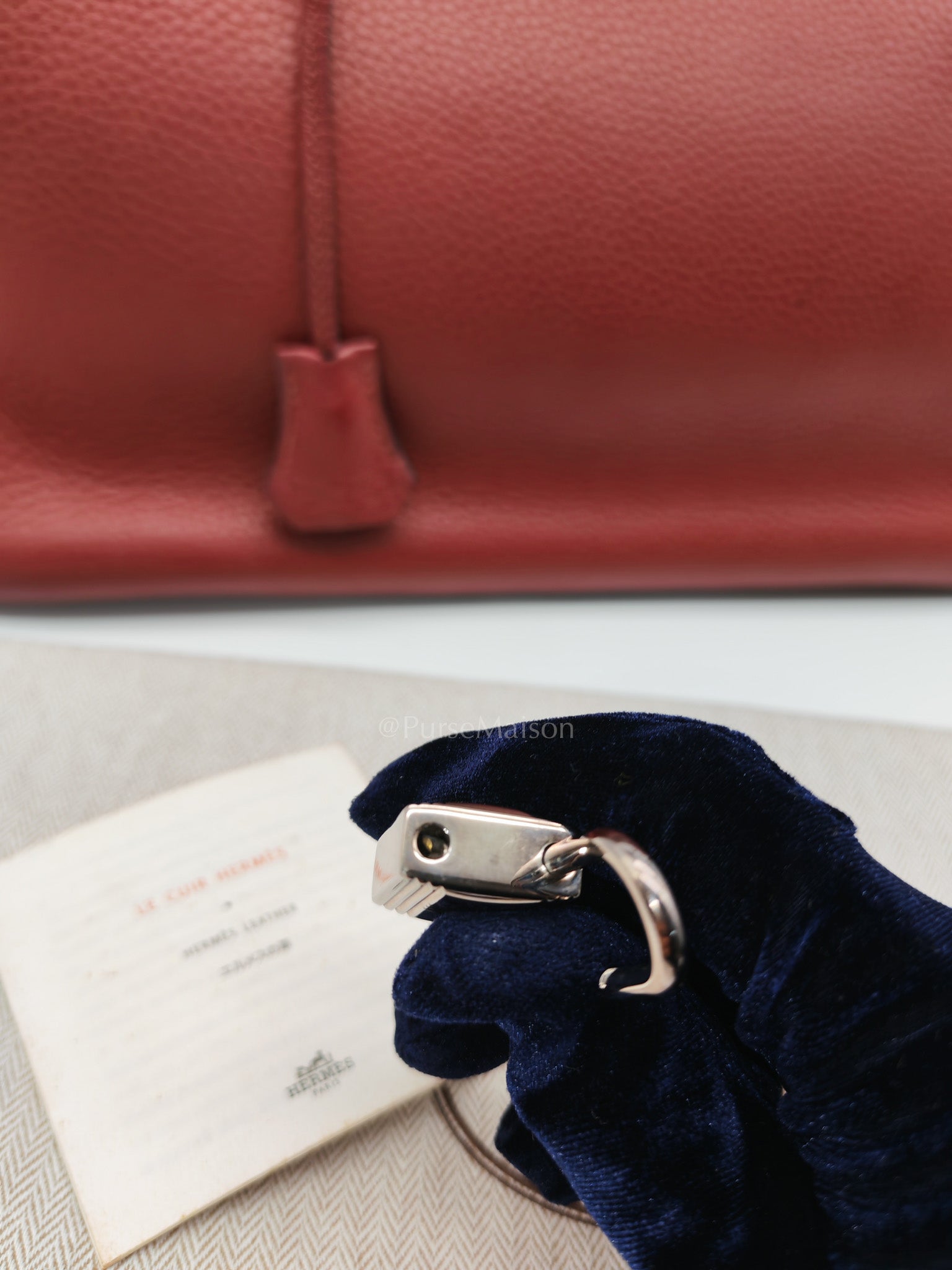 Birkin 35 in Rubis Clemence Leather Palladium Hardware Stamp Square P(2012)