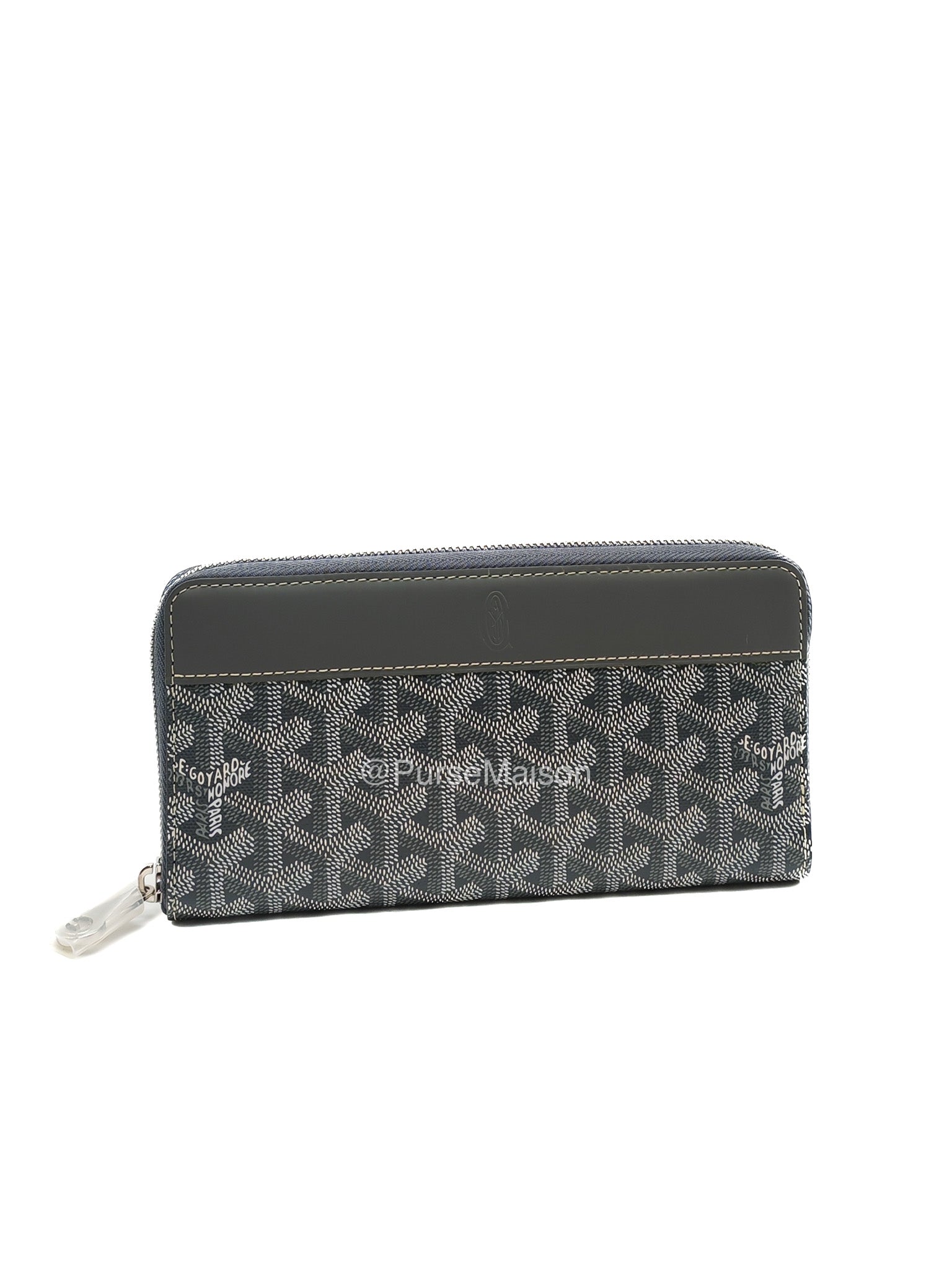Goyard Matignon Long Zip Around Wallet (GM) in Grey Goyardine Canvas