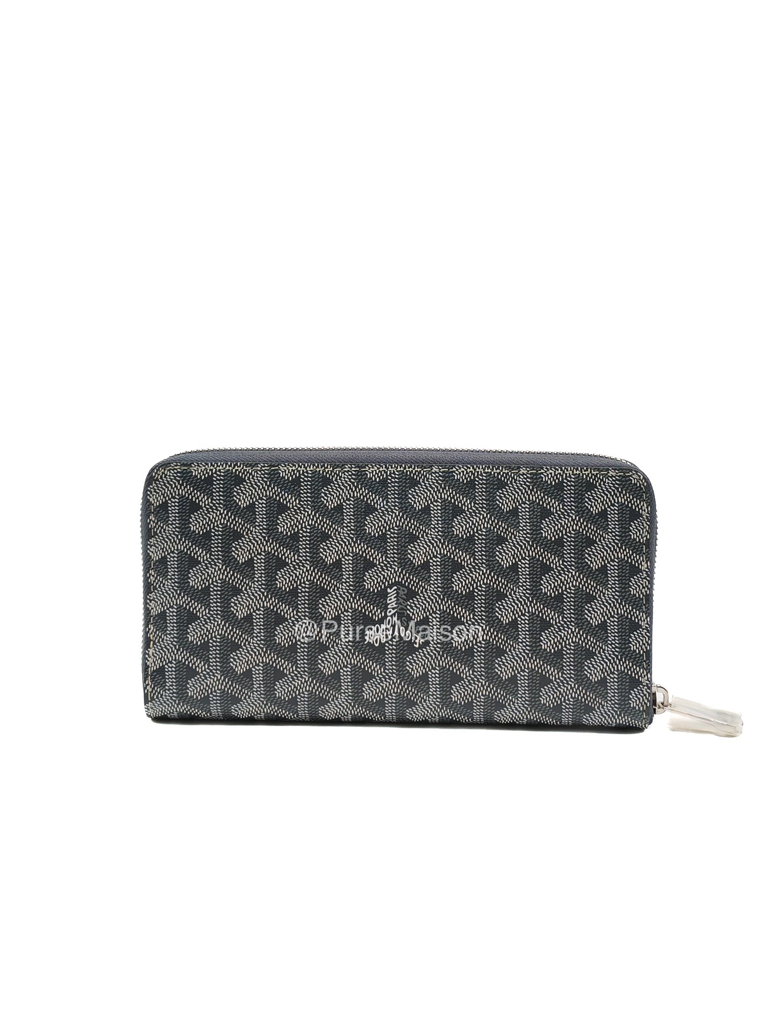 Goyard Matignon Long Zip Around Wallet (GM) in Grey Goyardine Canvas