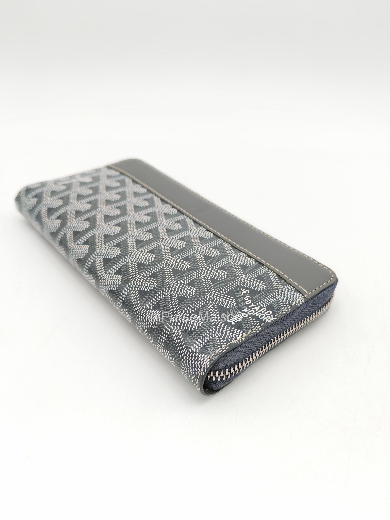 Goyard Matignon Long Zip Around Wallet (GM) in Grey Goyardine Canvas