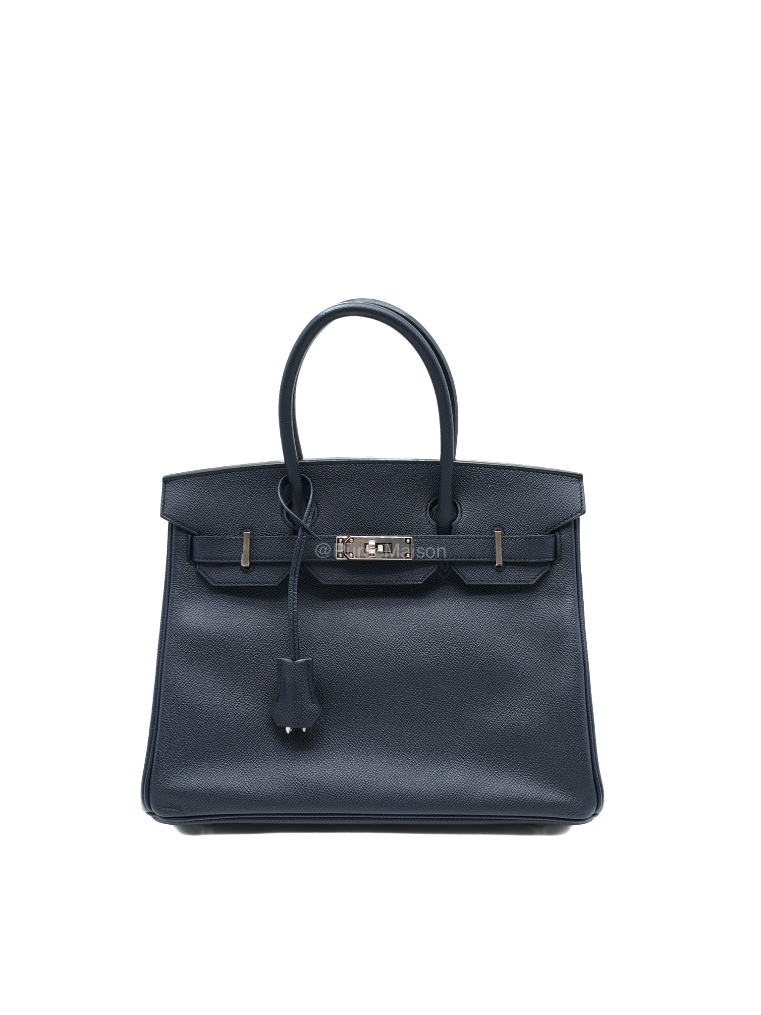 Birkin 30 Retourne in Bleu Indigo Epsom Leather Palladium Hardware Stamp Y(2020)