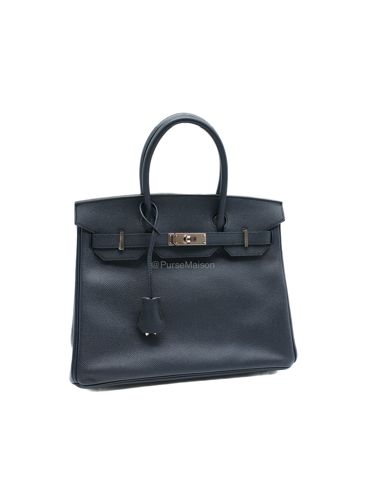Birkin 30 Retourne in Bleu Indigo Epsom Leather Palladium Hardware Stamp Y(2020)