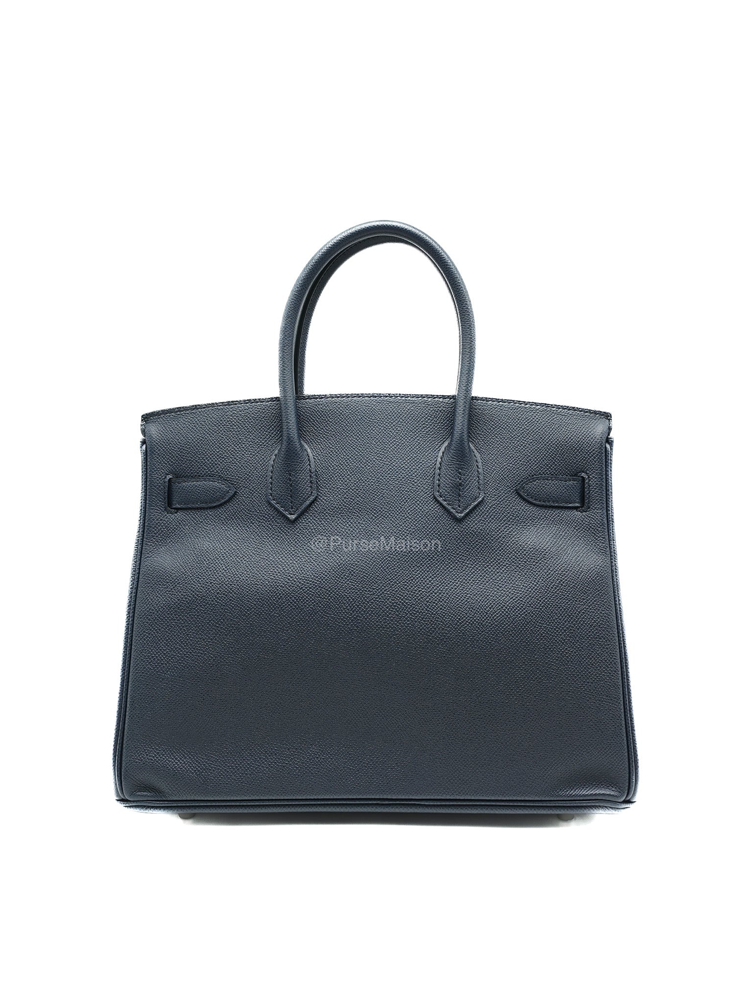 Birkin 30 Retourne in Bleu Indigo Epsom Leather Palladium Hardware Stamp Y(2020)