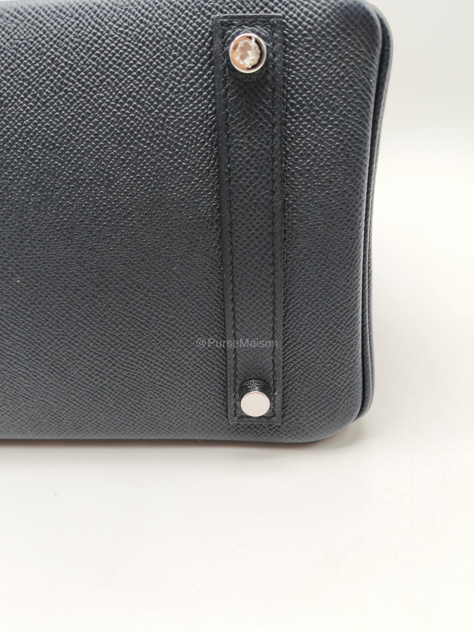 Birkin 30 Retourne in Bleu Indigo Epsom Leather Palladium Hardware Stamp Y(2020)