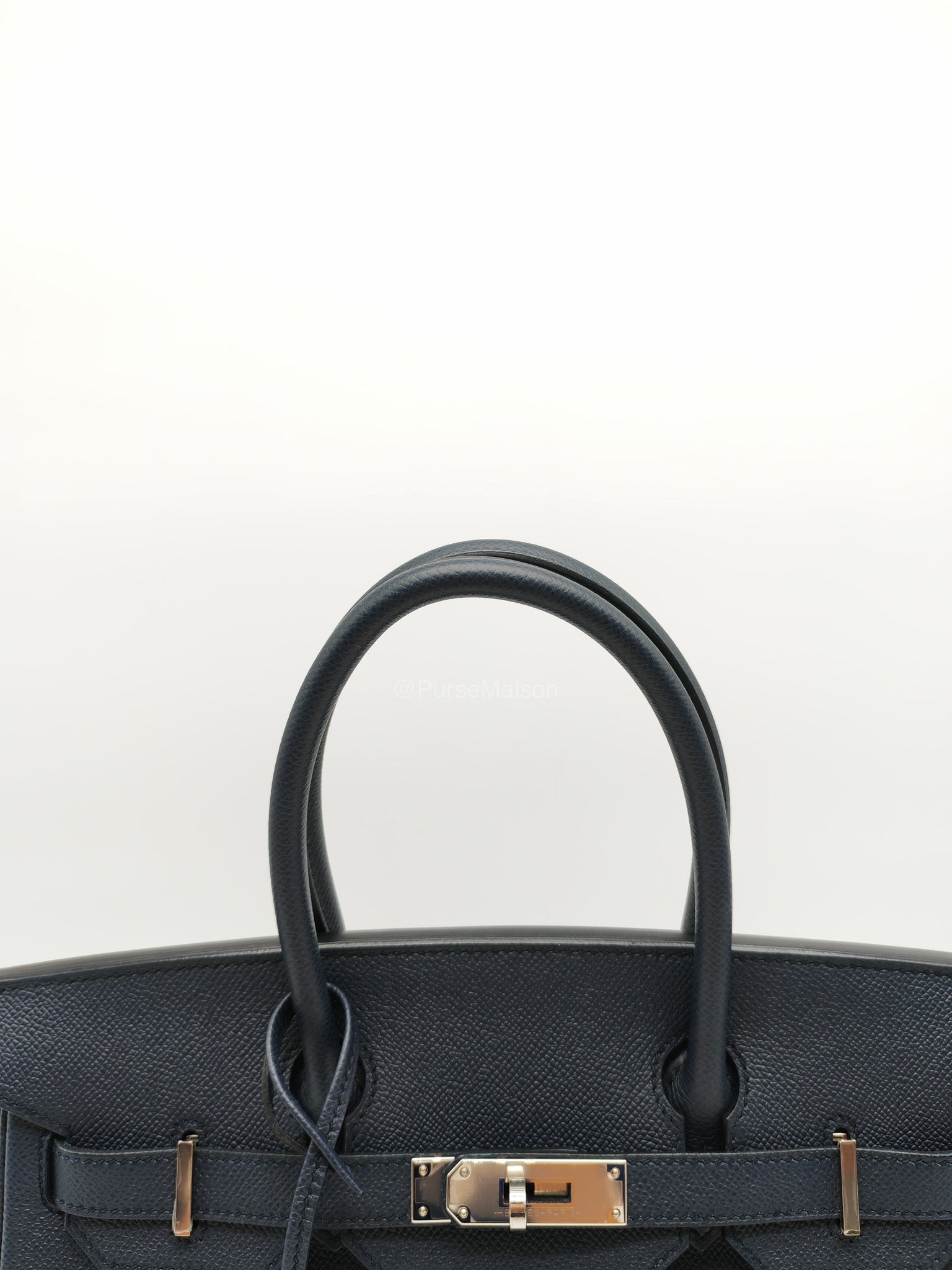 Birkin 30 Retourne in Bleu Indigo Epsom Leather Palladium Hardware Stamp Y(2020)
